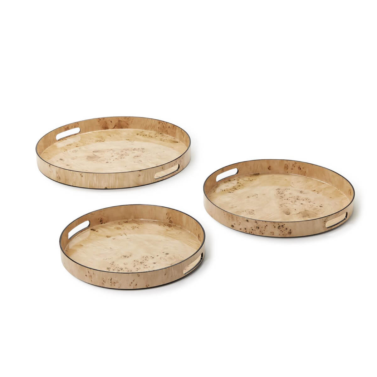 Burled Wood Pattern Round Tray