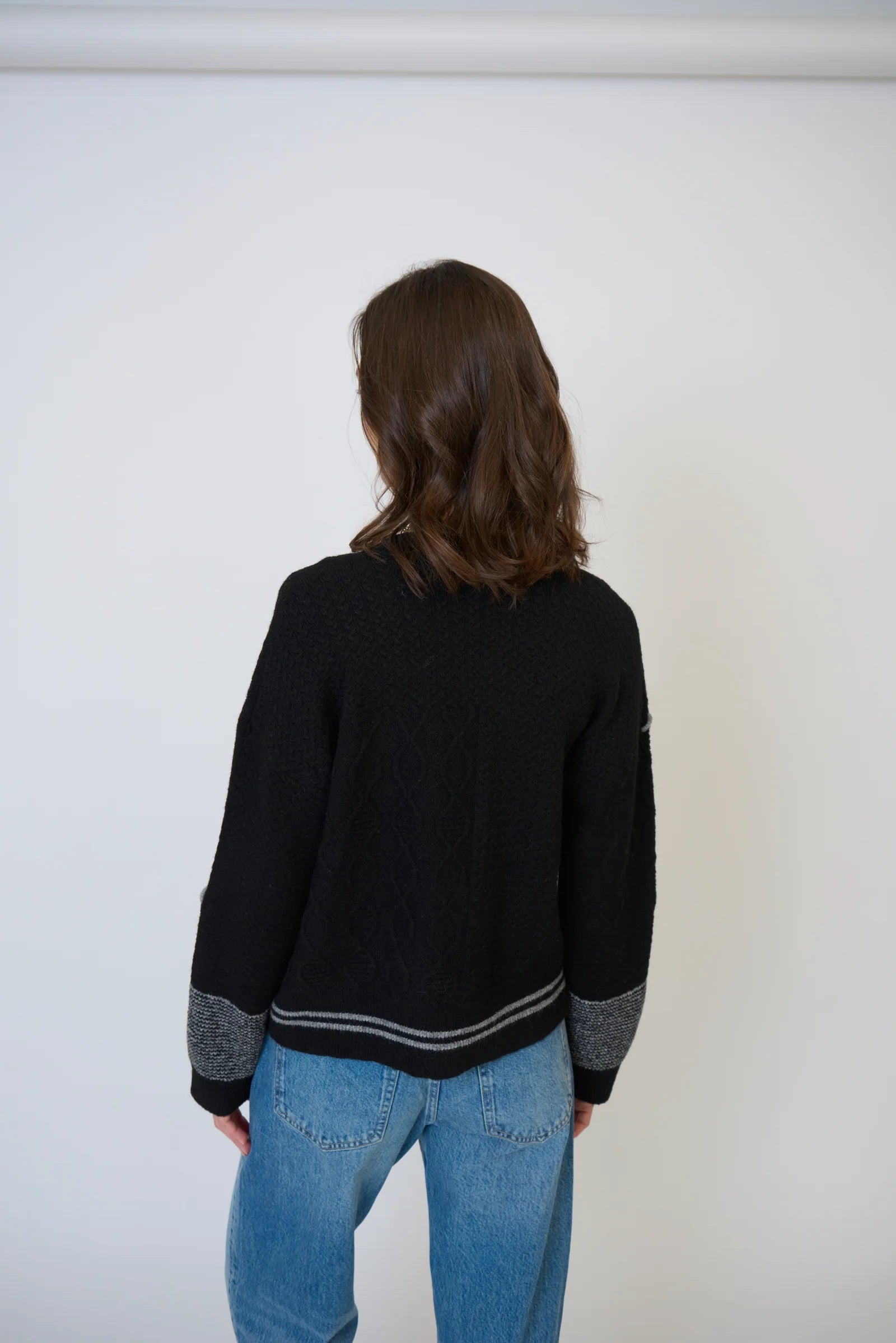 Central Park West Patchwork Cropped Sweater