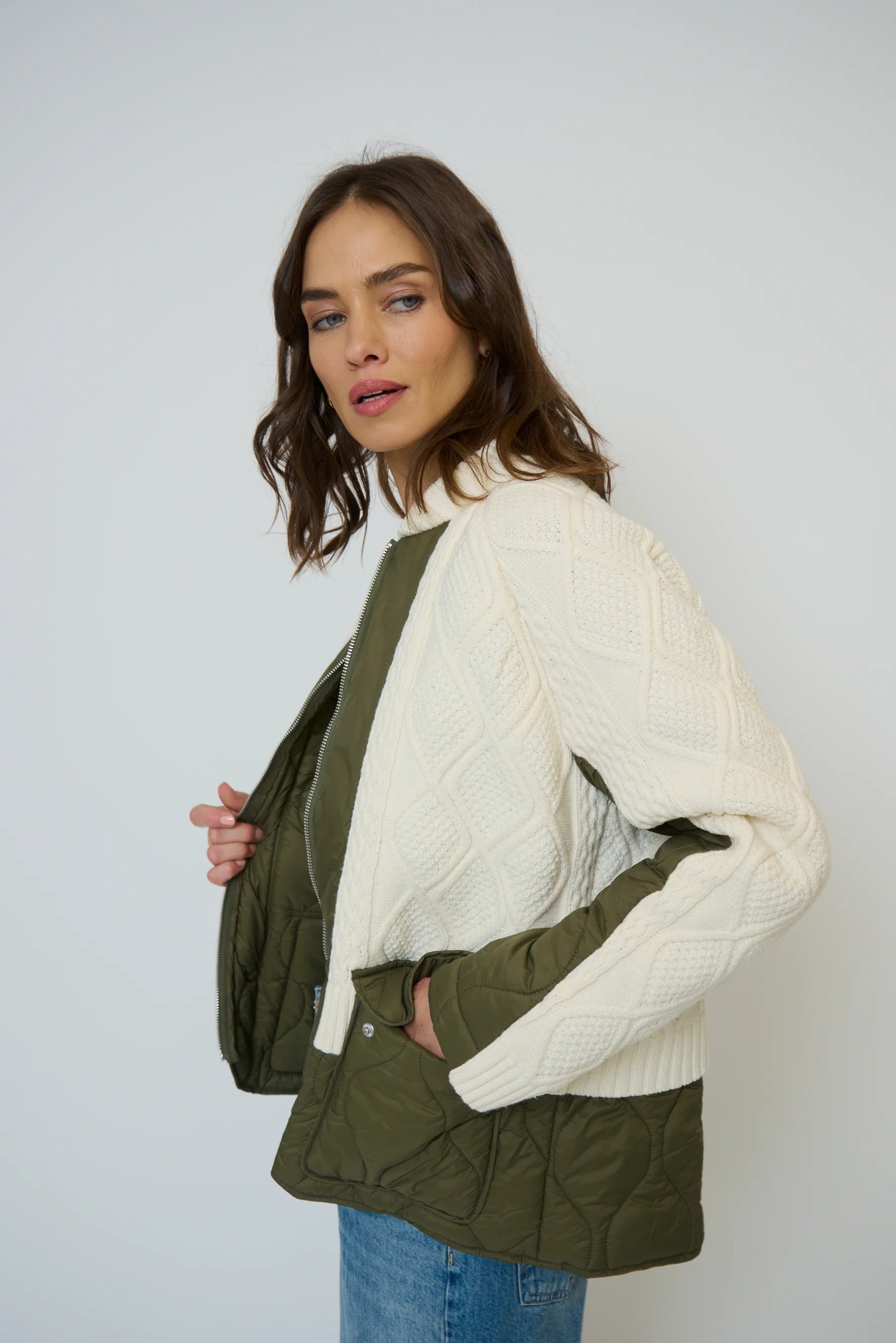 Central Park West Billie Cable and Quilted Coat