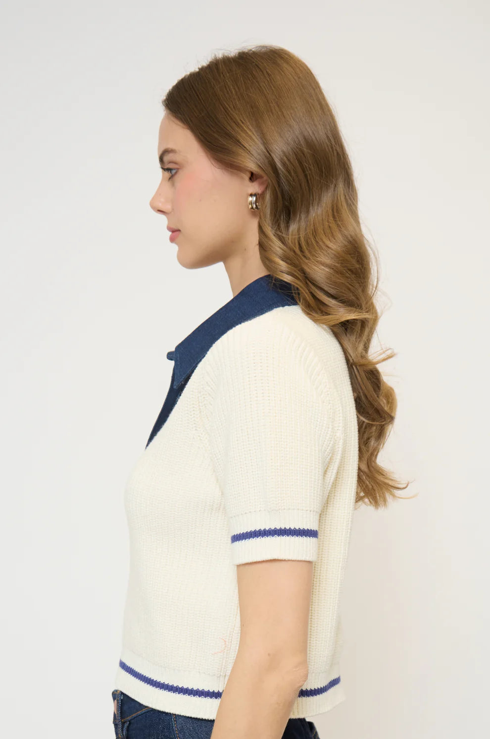 Eden Short Sleeve Denim Collared Polo