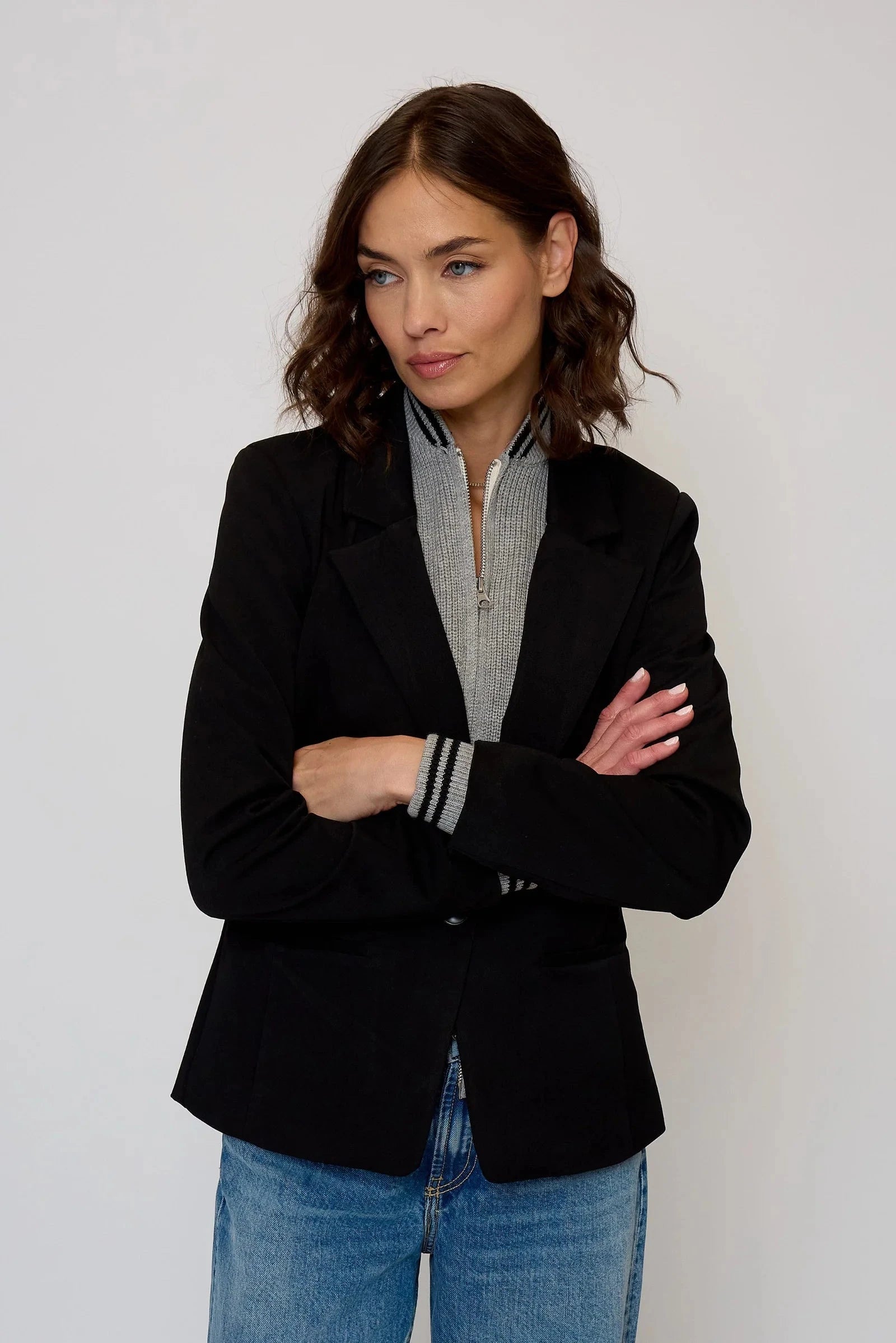 Maribel Ponte Blazer With Dickey