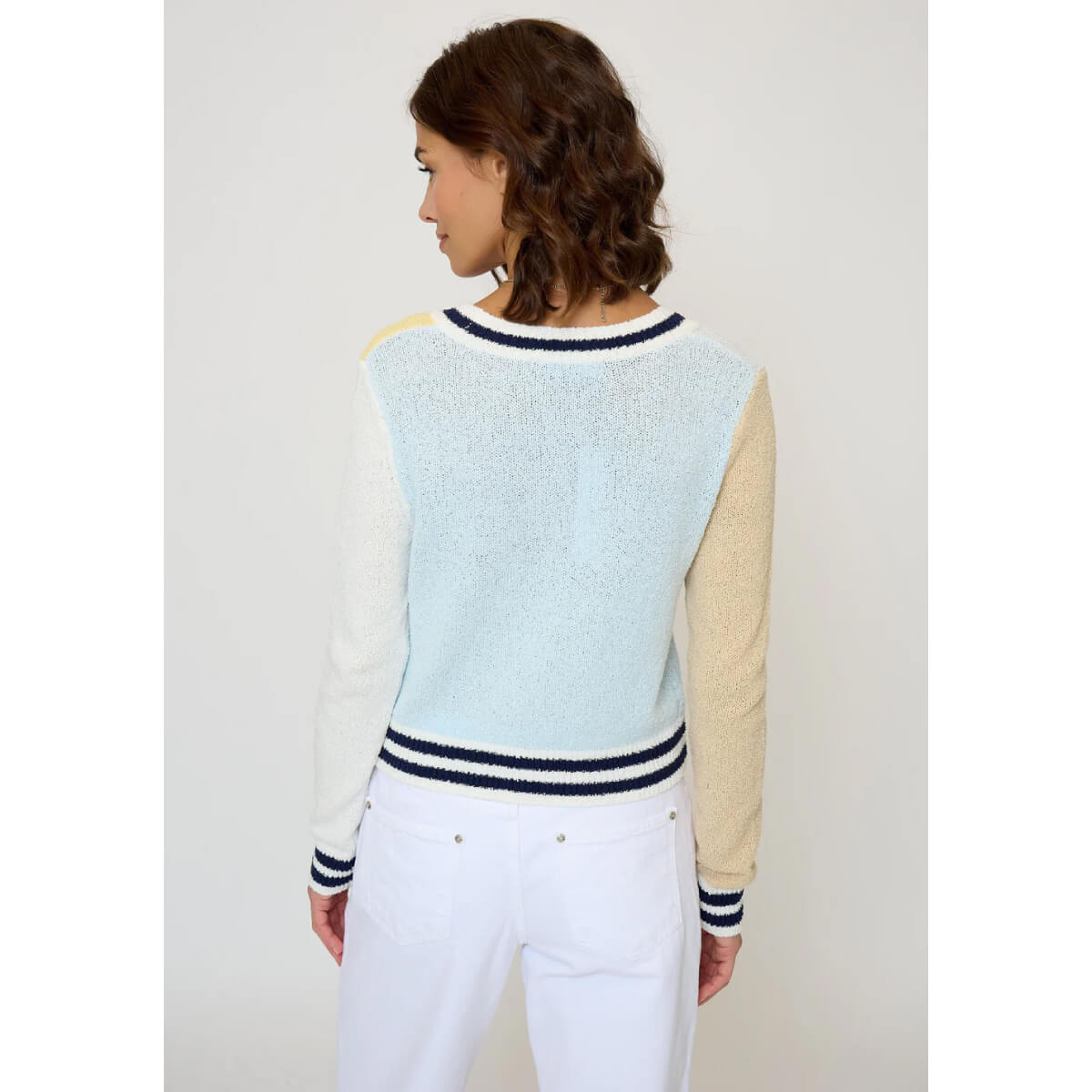 Central Park West Daphne Varsity Stripe Cardigan back | MILK MONEY milkmoney.co | cute tops for women. trendy tops for women. cute blouses for women. stylish tops for women. pretty womens tops.