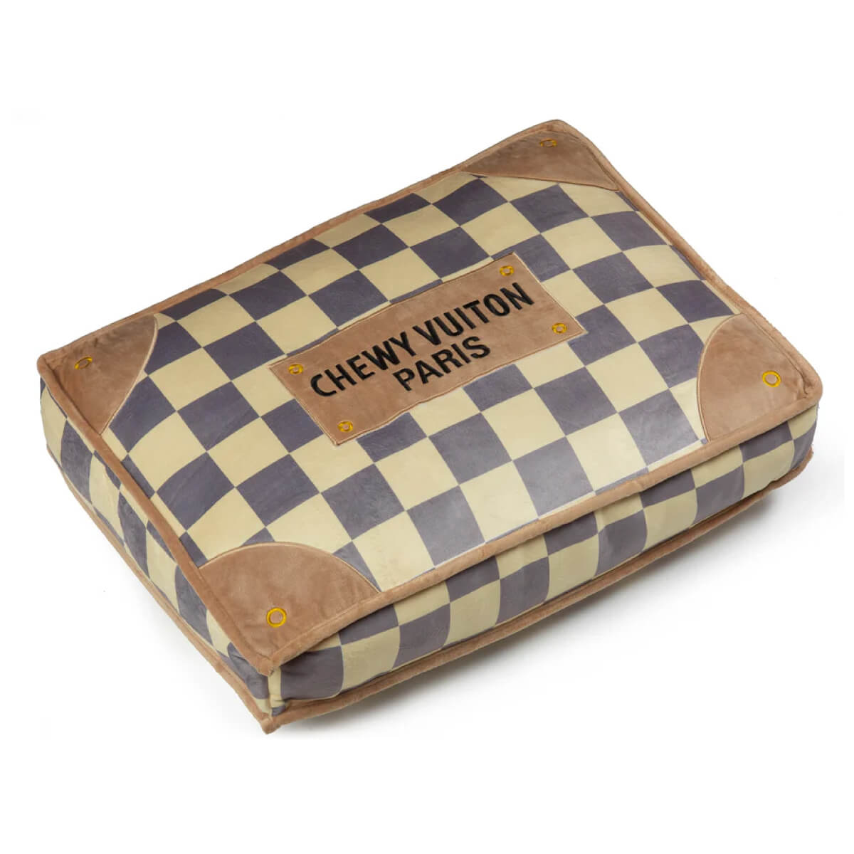 Checker Chewy Vuiton Plush Pet Bed