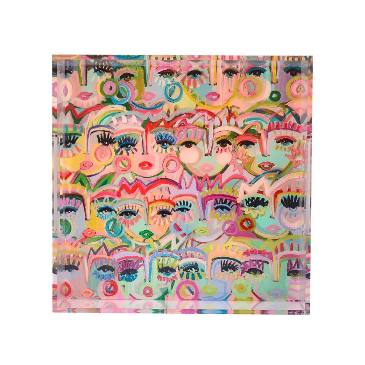 Cheeky Chicas Artisan Acrylic Tray pink front | MILK MONEY milkmoney.co | white elephant gift ideas, gift, mother's day gift ideas, white elephant gift, gift shops near me, cute home decor, mother's day gift, cute home accents, handmade in USA, elegant home decor