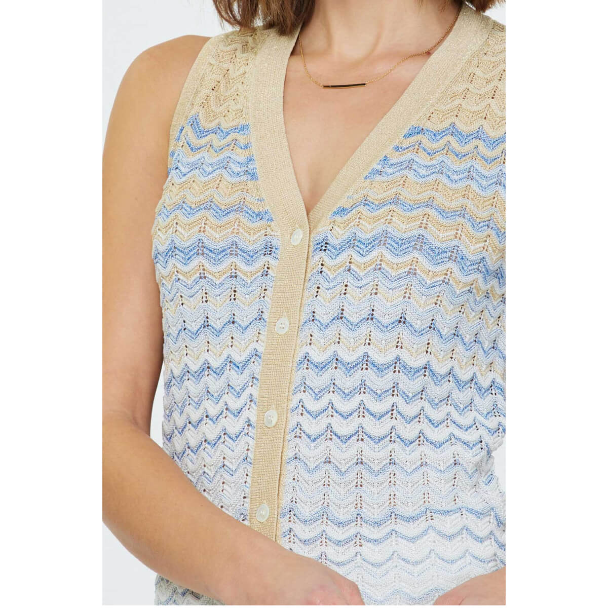 Chevron Stripe Knit Vest