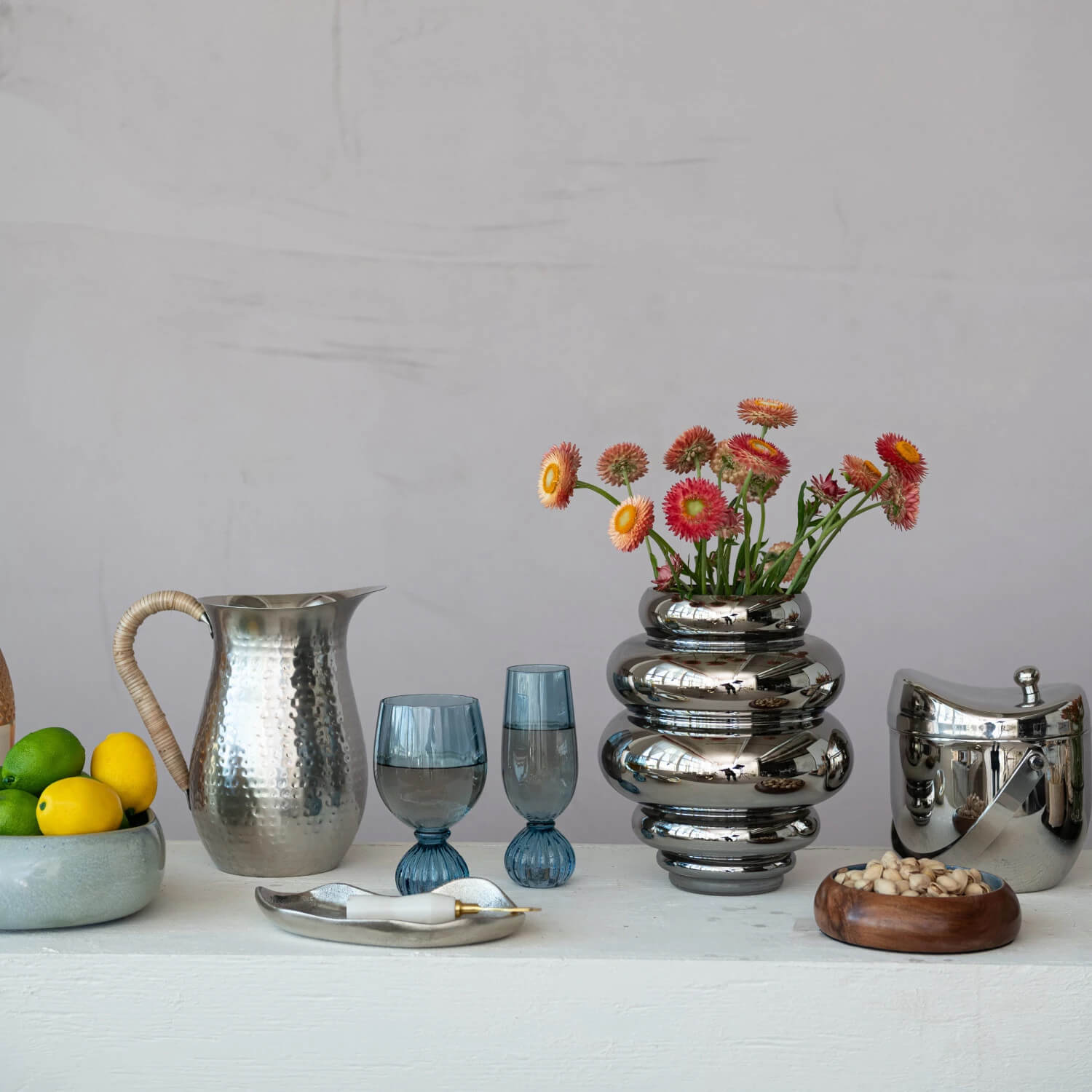 Chrome Ribbed Glass Vase silver front | MILK MONEY milkmoney.co | Home decor online, Modern home decor, Luxury home furnishings, Best home decor, Home accessories for sale, Living room furniture sets, Kitchen decor ideas, Wall art for home, Bathroom accessories, Vintage home decor, Minimalist home decor