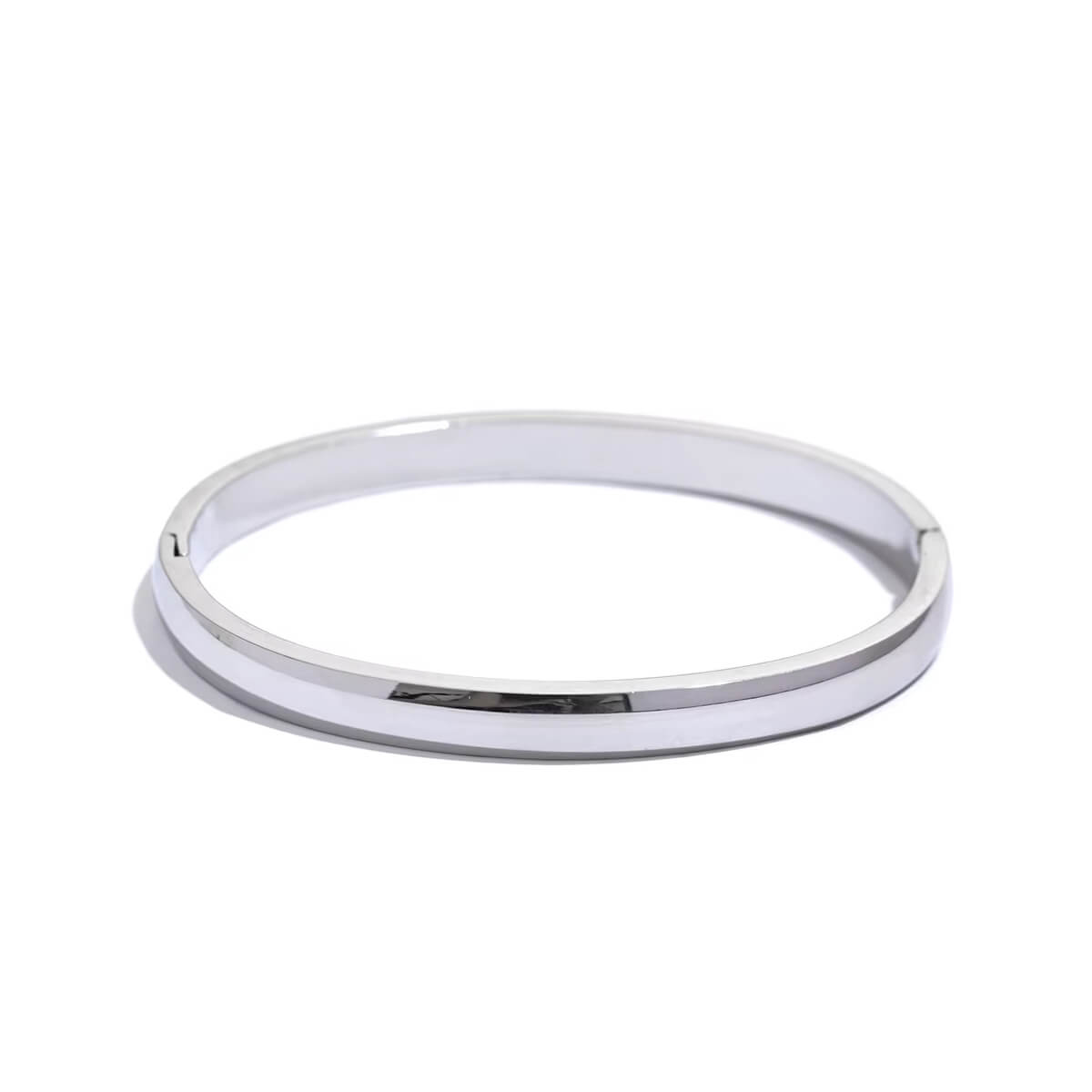 Classic Hinged Bangle Bracelet silver front | MILK MONEY milkmoney.co | cute bracelets. cool bracelets. beach bracelets. bracelet packs. cute cheap bracelets. cute simple bracelets. cute bracelets with beads. cute women's bracelets.