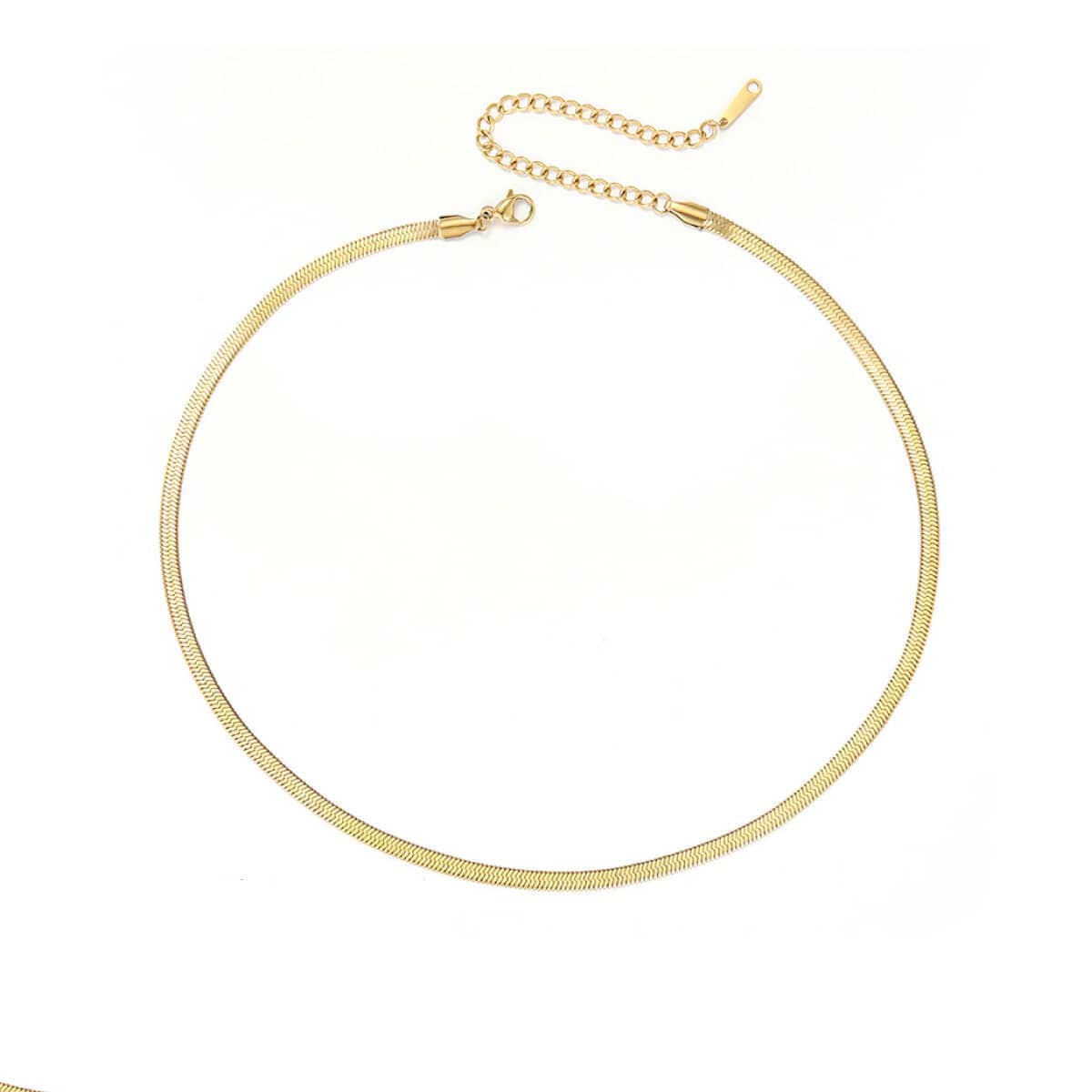 Classic Snake Chain Necklace gold small front | MILK MONEY milkmoney.co | cute necklaces. pretty necklaces. trendy necklaces. cute simple necklaces. cute gold necklace. cute cheap necklaces. cute necklaces for women. trendy layered necklaces. casual necklace. cute trendy necklaces