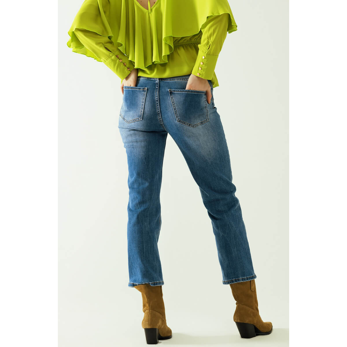 Classic Straight Jeans blue back | MILK MONEY milkmoney.co | cute clothes for women. womens online clothing. trendy online clothing stores. womens casual clothing online. trendy clothes online. trendy women's clothing online. ladies online clothing stores. trendy women's clothing stores. cute female clothes.