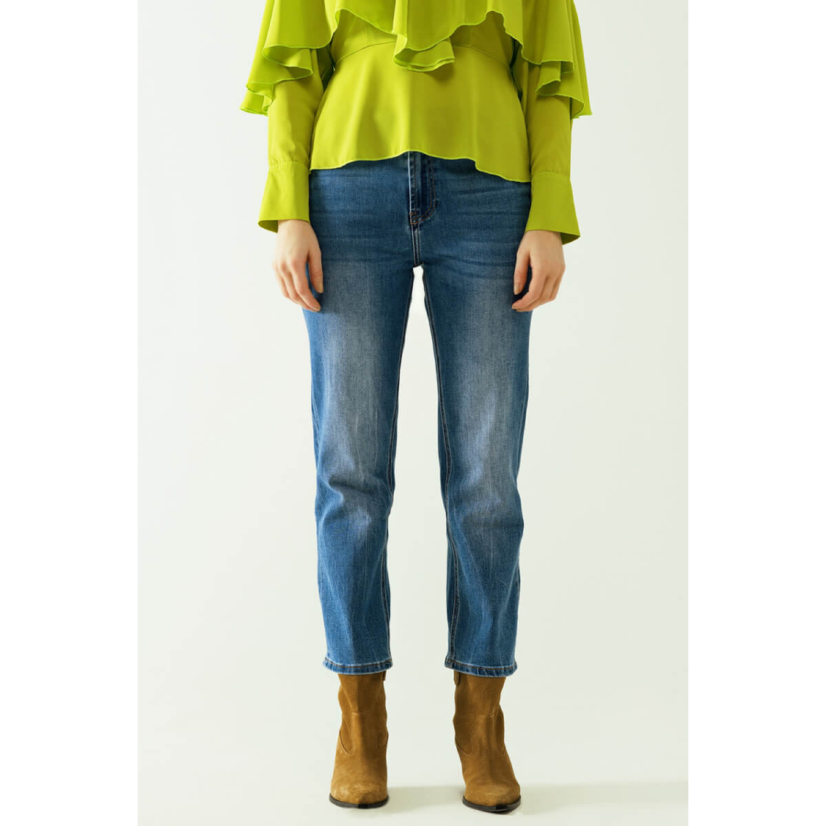 Classic Straight Jeans blue front | MILK MONEY milkmoney.co | cute clothes for women. womens online clothing. trendy online clothing stores. womens casual clothing online. trendy clothes online. trendy women's clothing online. ladies online clothing stores. trendy women's clothing stores. cute female clothes.