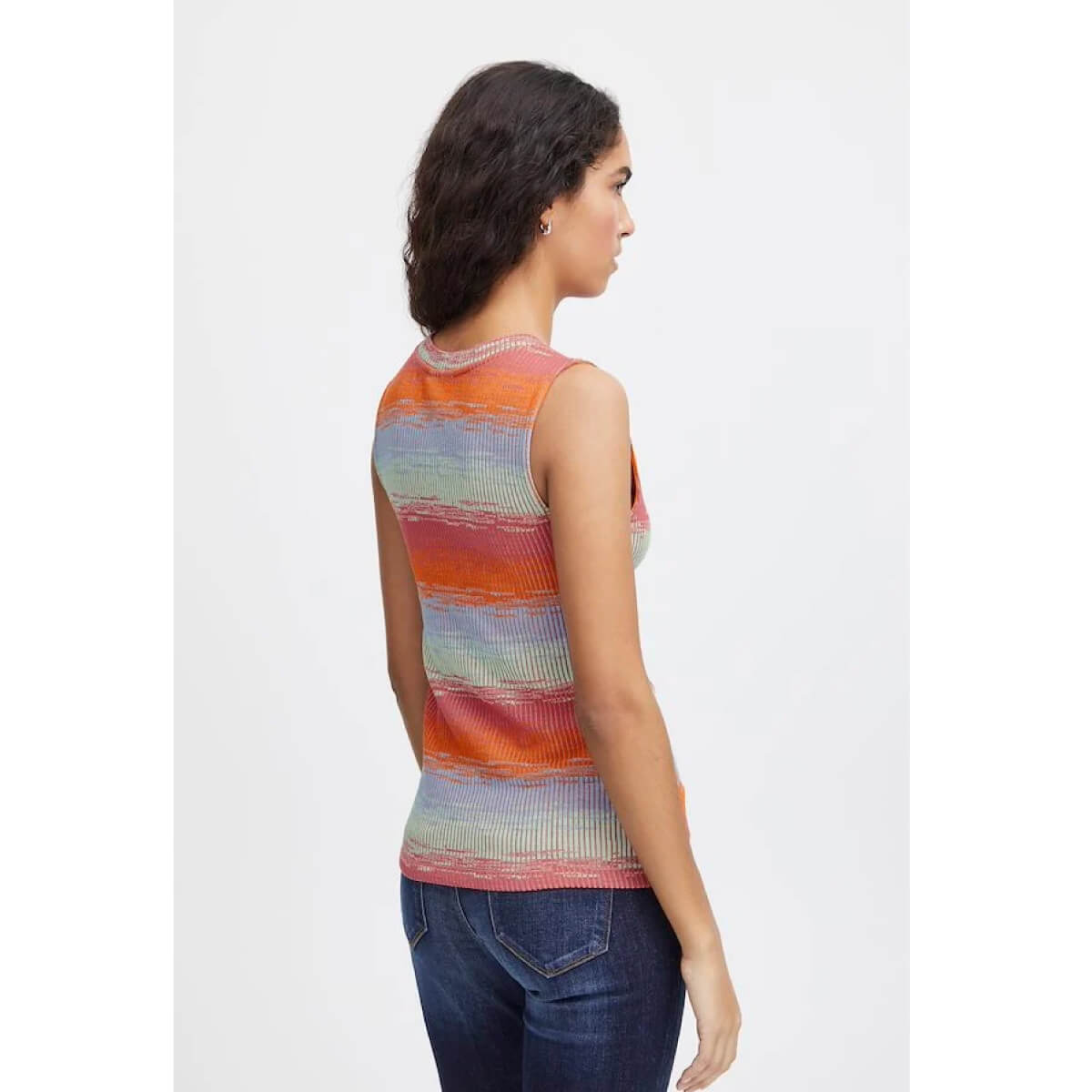 Color Blocked Ribbed Tank Top