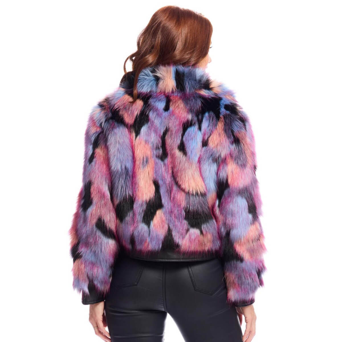 Cosmo Fox Faux Fur Zip Jacket pink back | MILK MONEY milkmoney.co | cute jackets for women. cute coats. cool jackets for women. stylish jackets for women. trendy jackets for women. trendy womens coats.