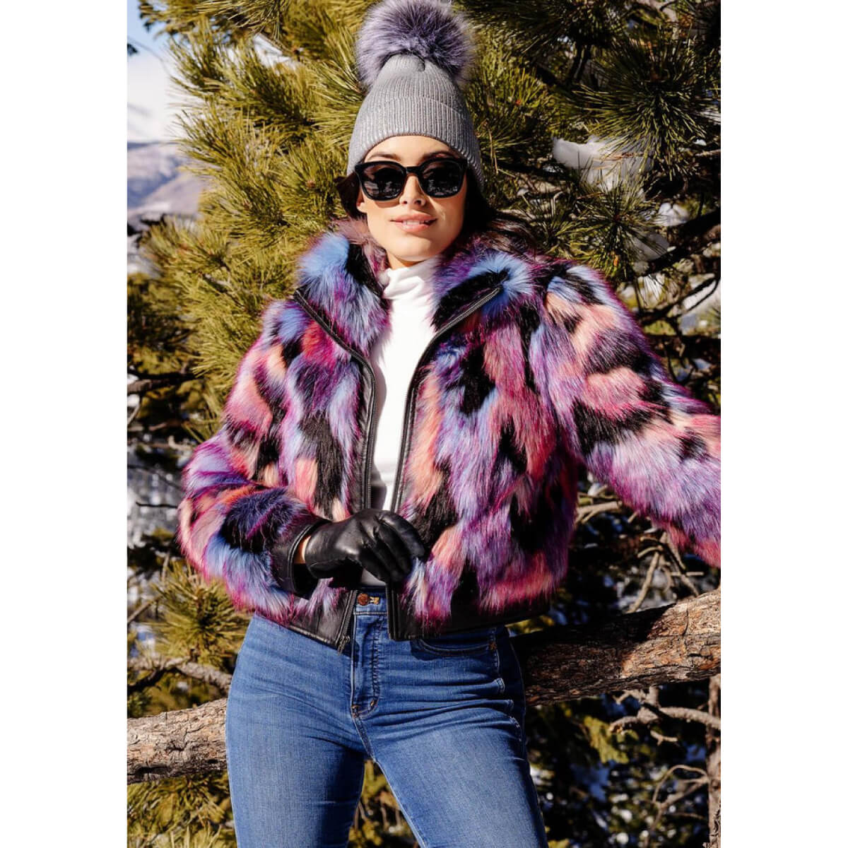 Cosmo Fox Faux Fur Zip Jacket pink front | MILK MONEY milkmoney.co | cute jackets for women. cute coats. cool jackets for women. stylish jackets for women. trendy jackets for women. trendy womens coats.