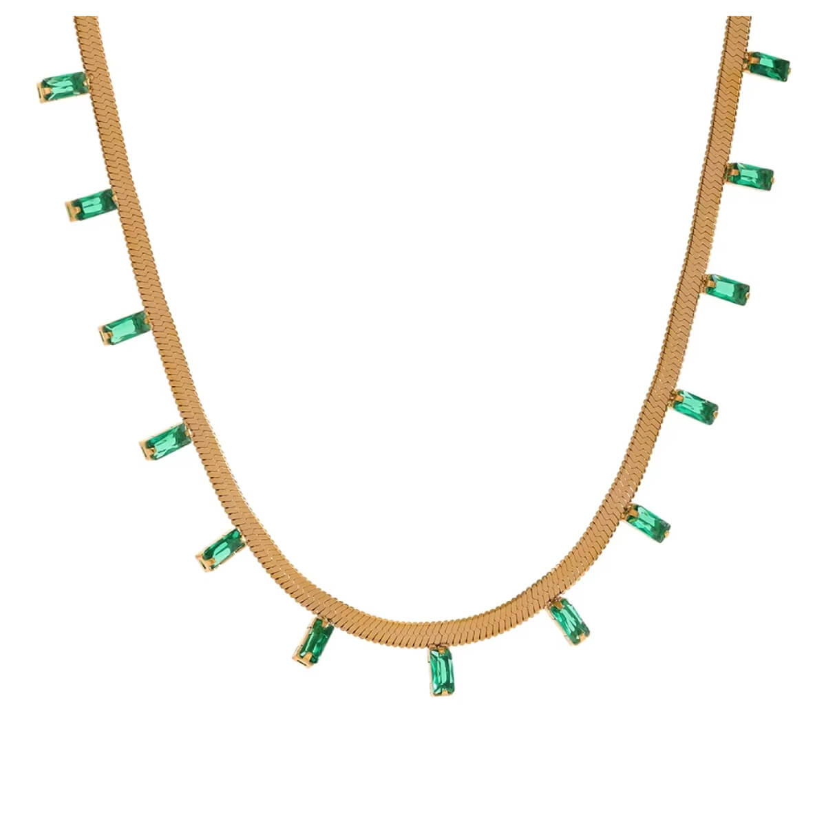 Crystal Snake Chain Collar Necklace green front | MILK MONEY milkmoney.co | cute necklaces. pretty necklaces. trendy necklaces.
cute simple necklaces. cute gold necklace. cute cheap necklaces. cute necklaces for women. trendy layered necklaces. casual necklace. cute trendy necklaces