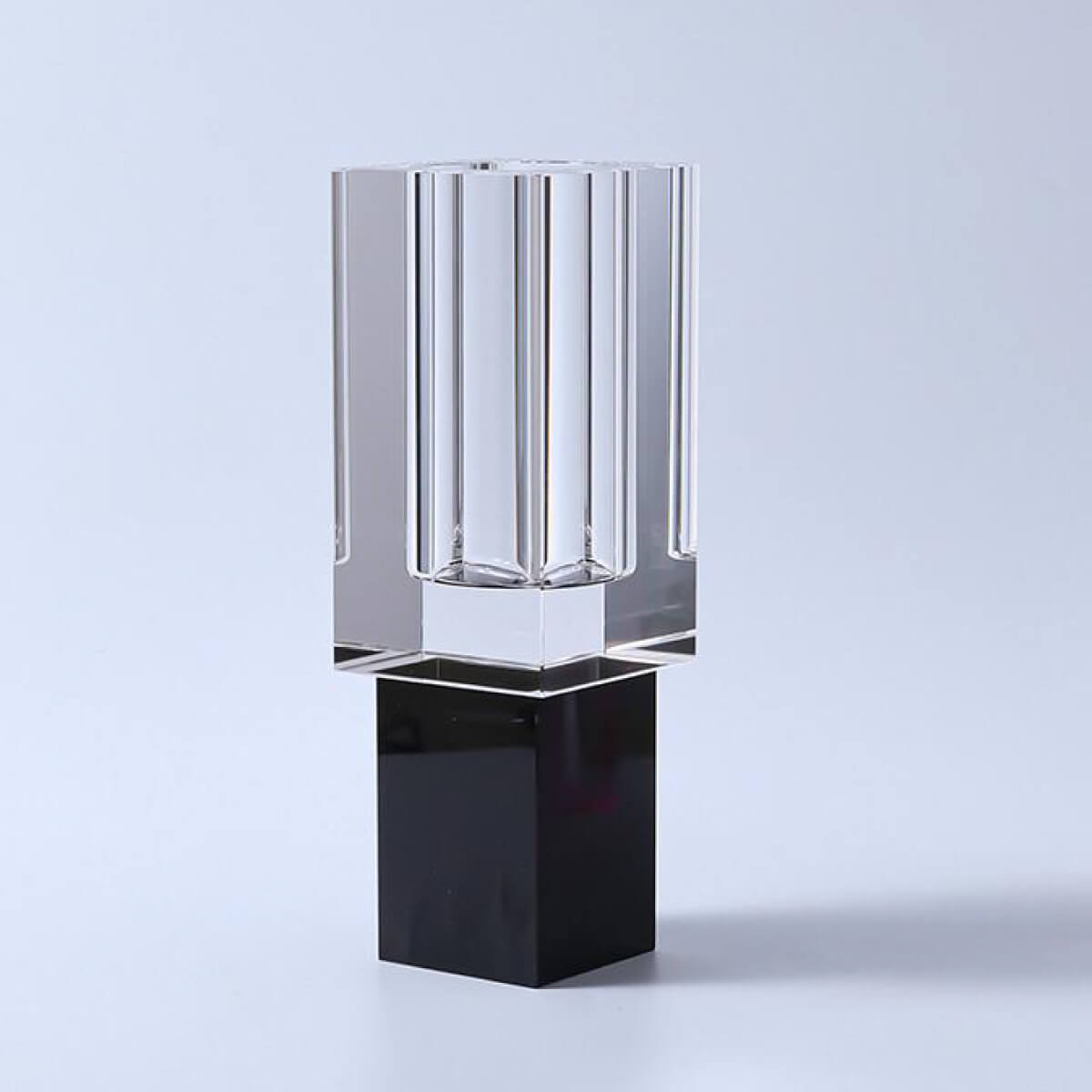 Crystal Square Vase with Colored Base black front | MILK MONEY milkmoney.co | Home decor online, Modern home decor, Luxury home furnishings, Best home decor, Home accessories for sale, Living room furniture sets, Kitchen decor ideas, Wall art for home, Bathroom accessories, Vintage home decor, Minimalist home decor