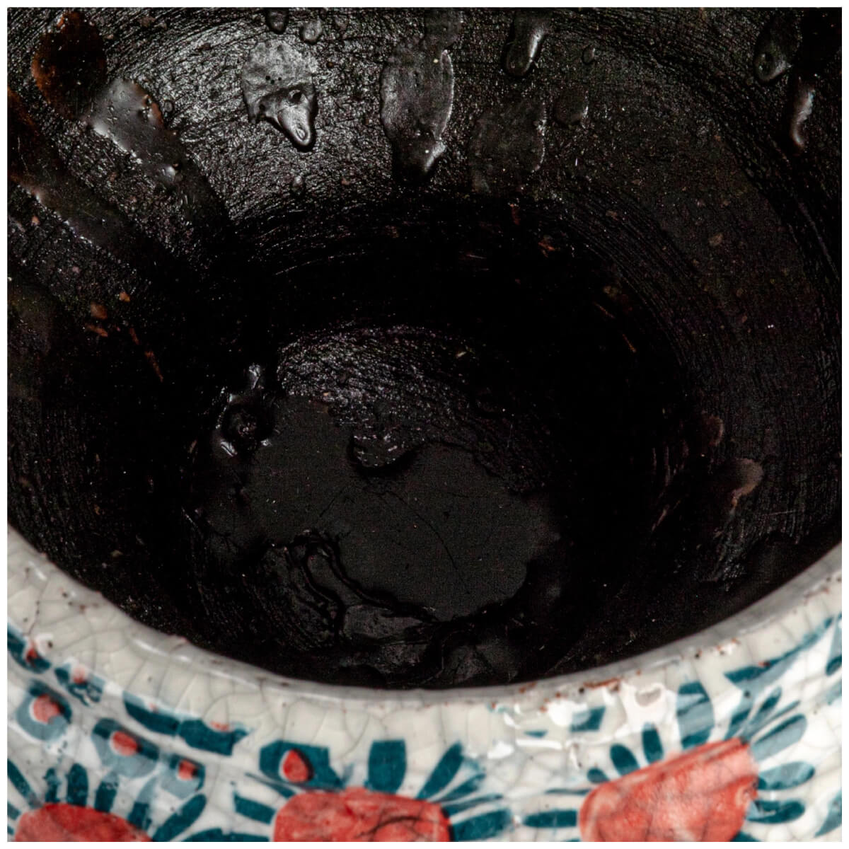 Decorative Printed Terra-cotta Footed Planter