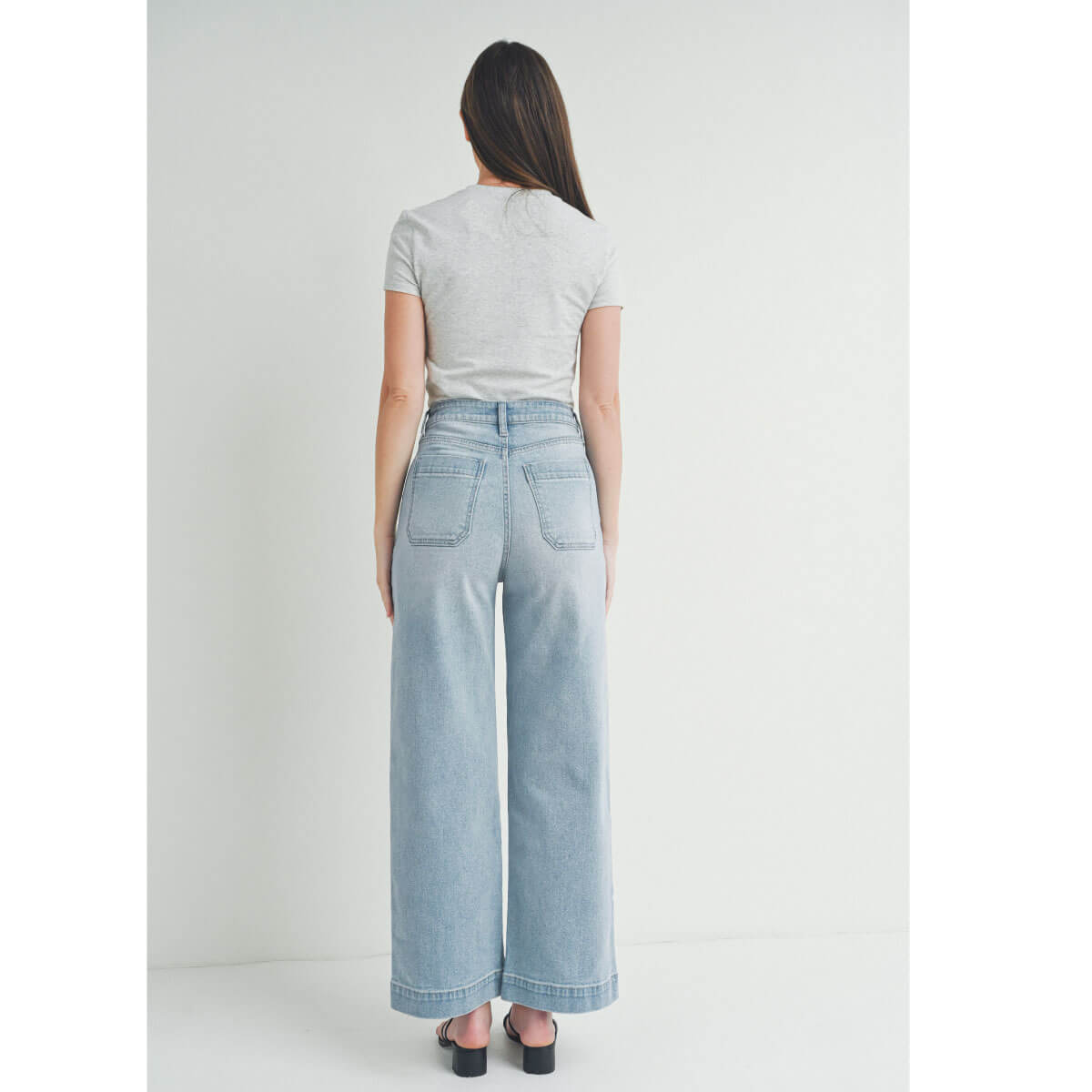 Demin Utility Pants blue back | MILK MONEY milkmoney.co | cute clothes for women. womens online clothing. trendy online clothing stores. womens casual clothing online. trendy clothes online. trendy women's clothing online. ladies online clothing stores. trendy women's clothing stores. cute female clothes.