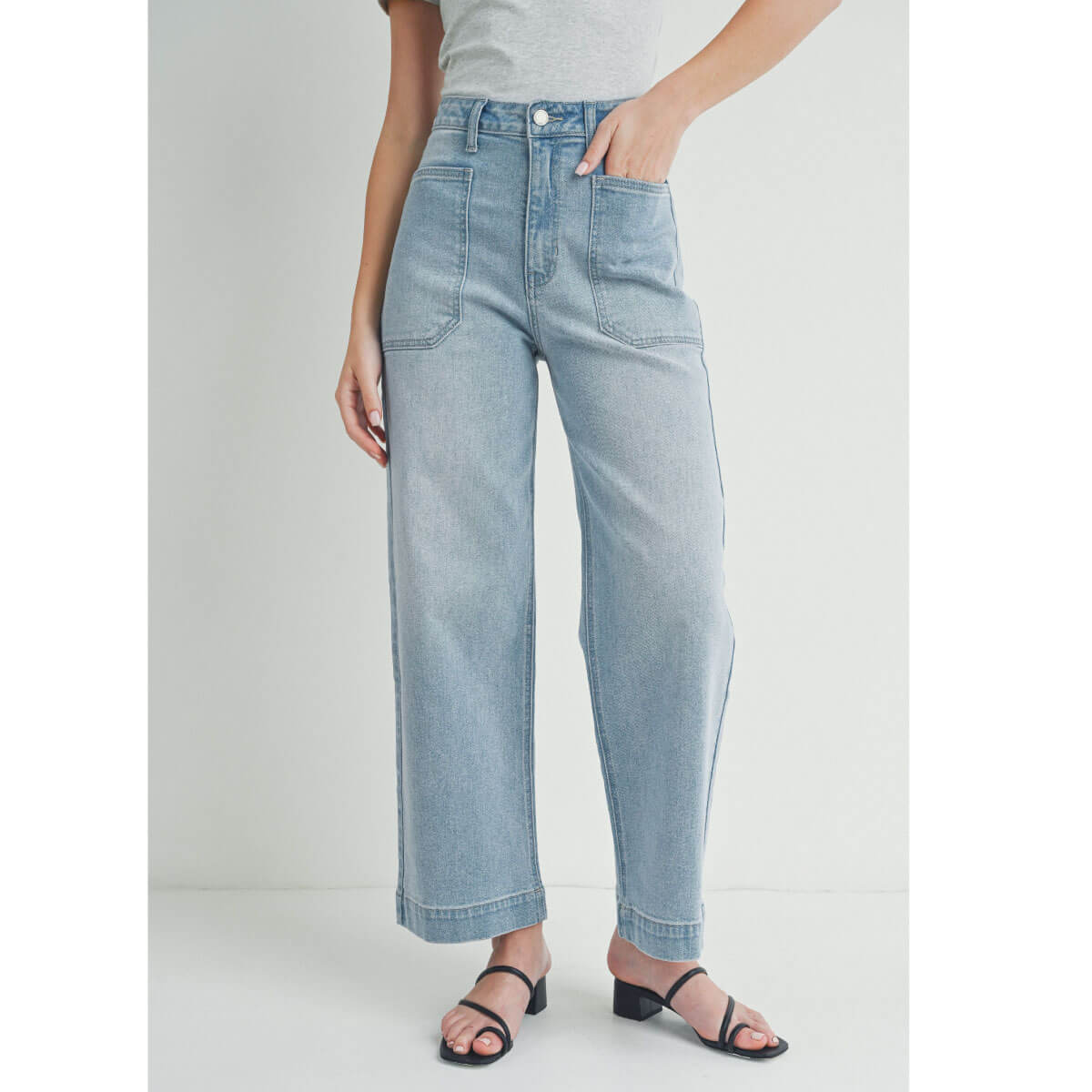 Demin Utility Pants blue front | MILK MONEY milkmoney.co | cute clothes for women. womens online clothing. trendy online clothing stores. womens casual clothing online. trendy clothes online. trendy women's clothing online. ladies online clothing stores. trendy women's clothing stores. cute female clothes.