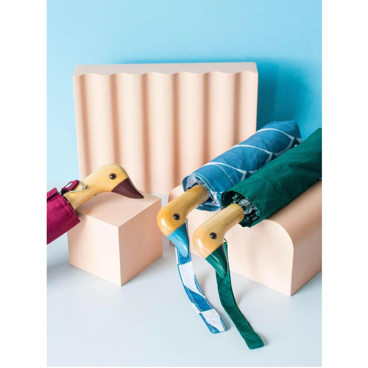 Denim Moon Compact Duckhead Umbrella front | MILK MONEY milkmoney.co | white elephant gift ideas, gift, mother's day gift ideas, white elephant gift, gift shops near me, cute umbrella