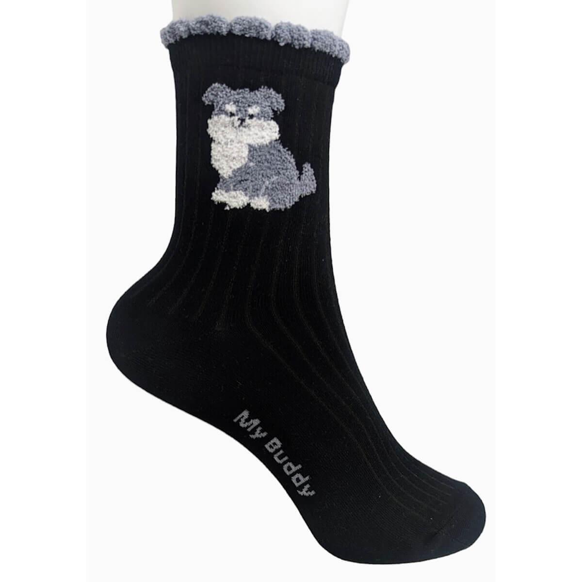 Doggie Half Crew Socks grey | MILK MONEY milkmoney.co | women's accessories. cute accessories. trendy accessories. cute accessories for girls. ladies accessories. women's fashion accessories.