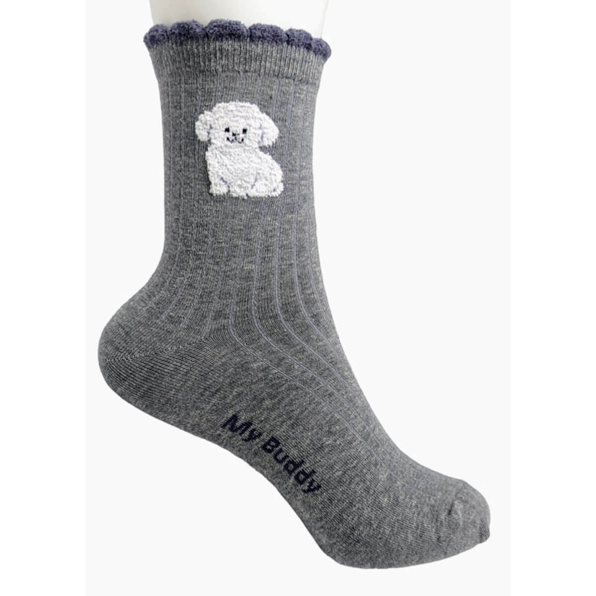 Doggie Half Crew Socks grey | MILK MONEY milkmoney.co | women's accessories. cute accessories. trendy accessories. cute accessories for girls. ladies accessories. women's fashion accessories.