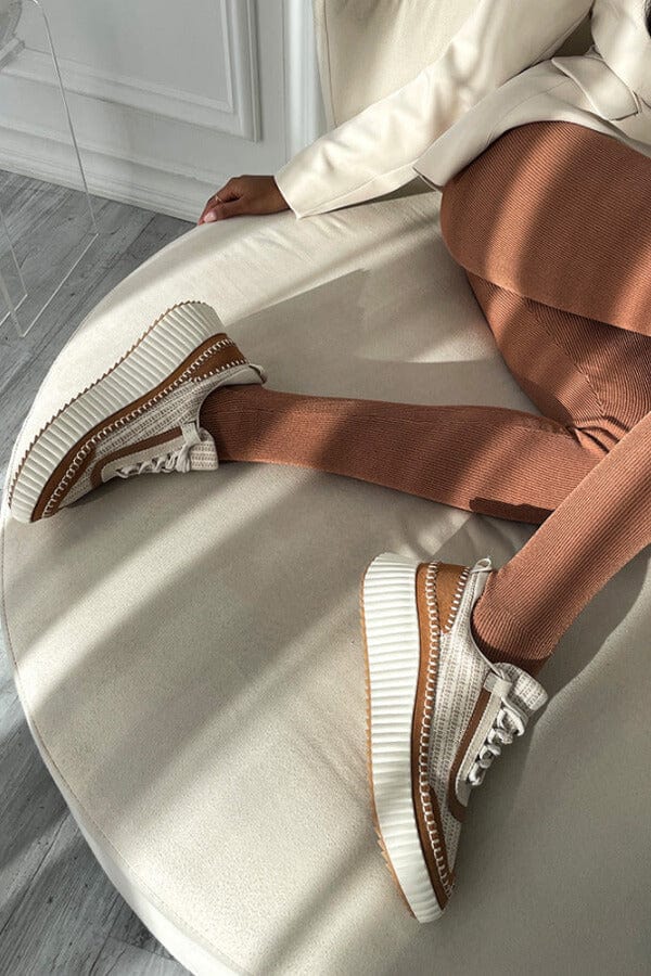 Dolce Vita Dolen Sneakers brown model | MILK MONEY milkmoney.co | cute shoes for women. ladies shoes. nice shoes for women. footwear for women. ladies shoes online. ladies footwear. womens shoes and boots. pretty shoes for women. beautiful shoes for women.