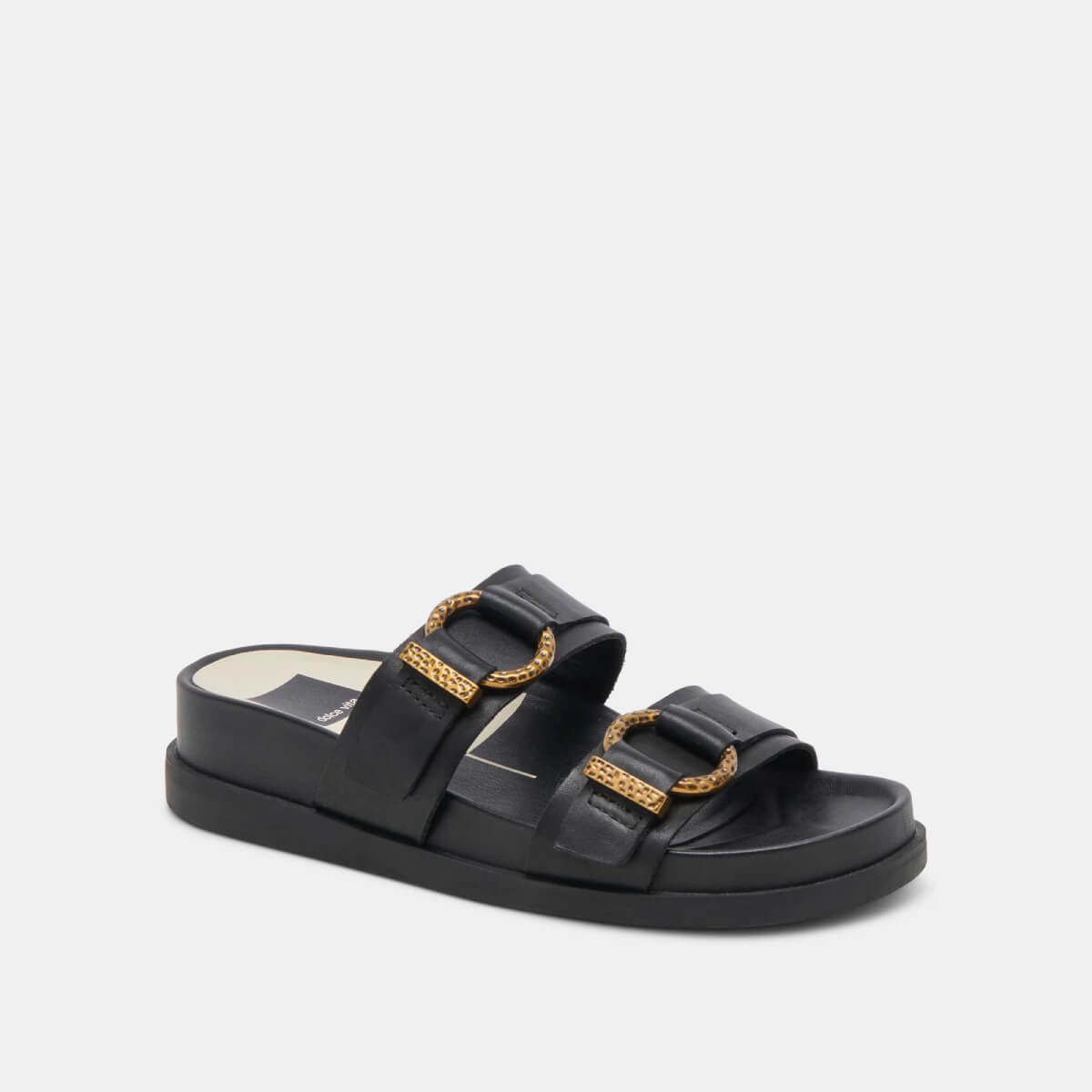 Dolce Vita Soya Sandals onyx side | MILK MONEY milkmoney.co | cute sandals for women. cute slides for women. trendy womens sandals. women sandals online. pretty sandals for women. cute slides womens.