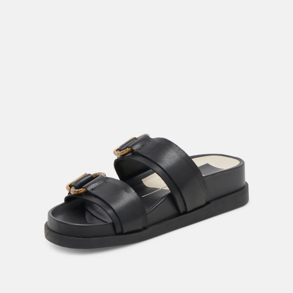 Dolce Vita Soya Sandals onyx side | MILK MONEY milkmoney.co | cute sandals for women. cute slides for women. trendy womens sandals. women sandals online. pretty sandals for women. cute slides womens.