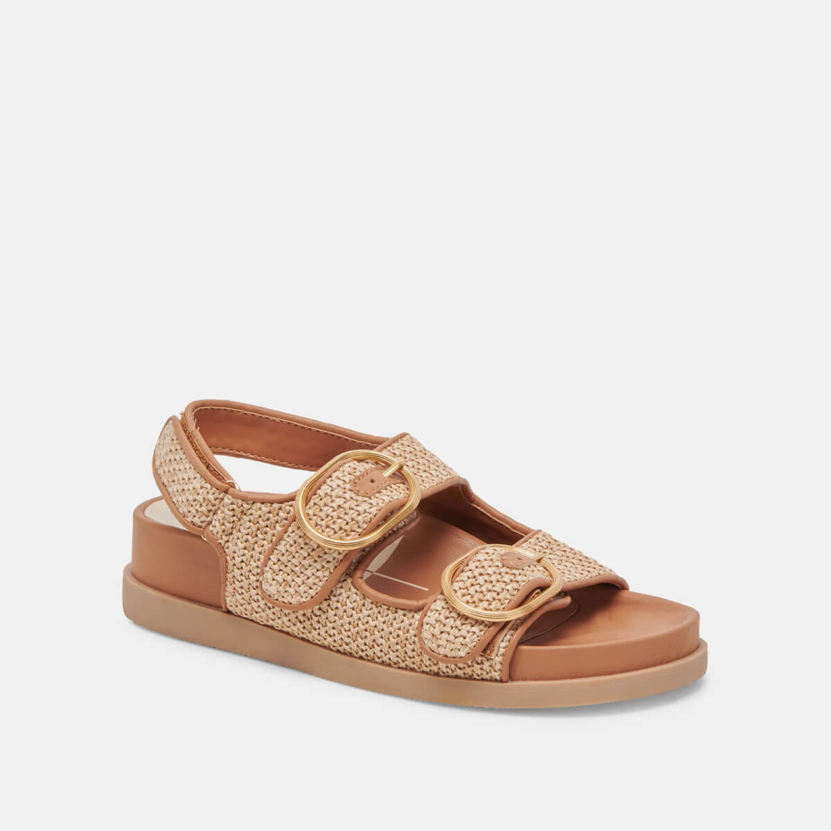 Dolce Vita Starla Sandals tan woven side | MILK MONEY milkmoney.co | cute sandals for women. cute slides for women. trendy womens sandals. women sandals online. pretty sandals for women. cute slides womens.