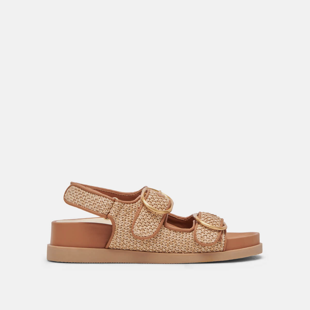 Dolce Vita Starla Sandals tan woven side | MILK MONEY milkmoney.co | cute sandals for women. cute slides for women. trendy womens sandals. women sandals online. pretty sandals for women. cute slides womens.