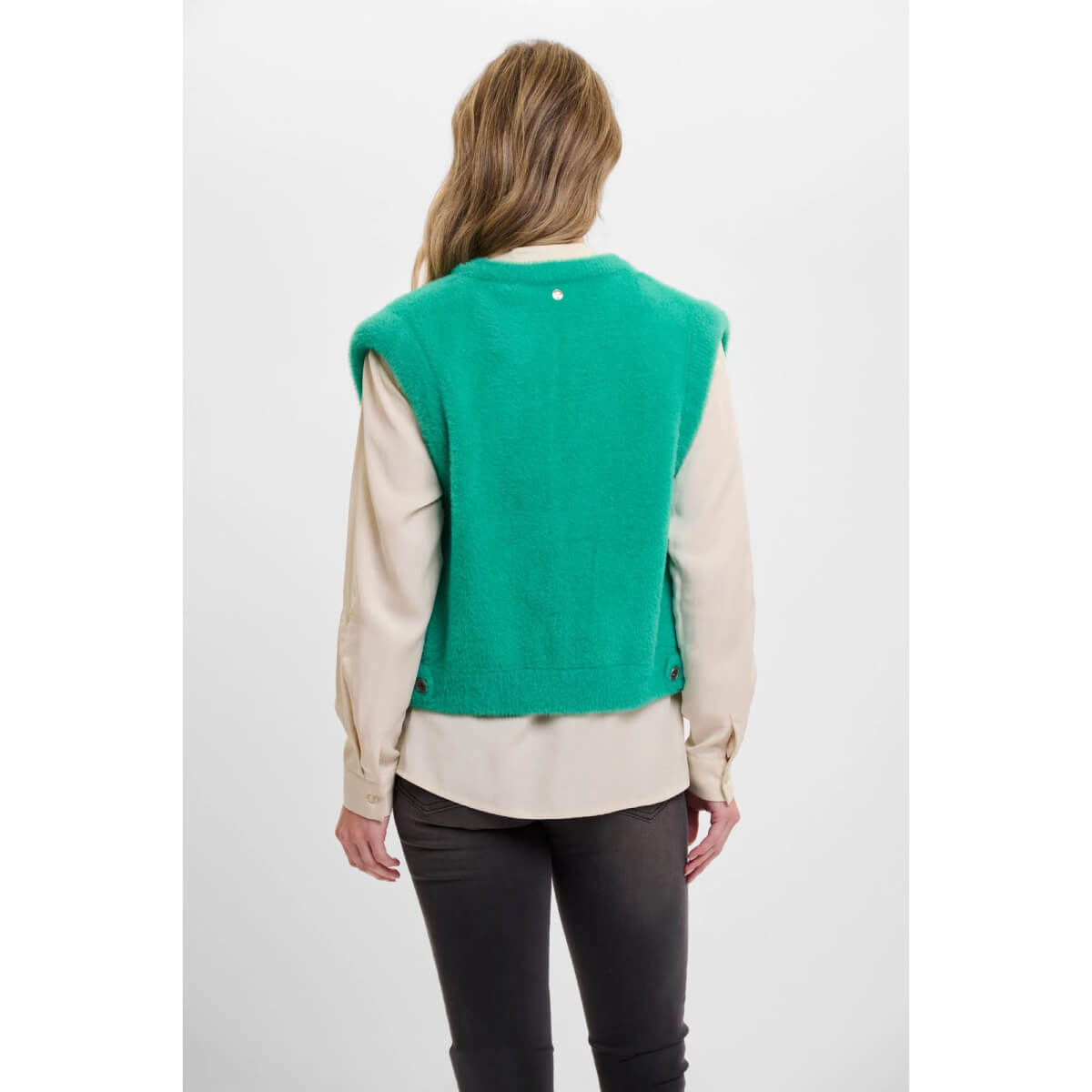 Elona Waistcoat Vest green back | MILK MONEY milkmoney.co | cute jackets for women. cute coats. cool jackets for women. stylish jackets for women. trendy jackets for women. trendy womens coats.