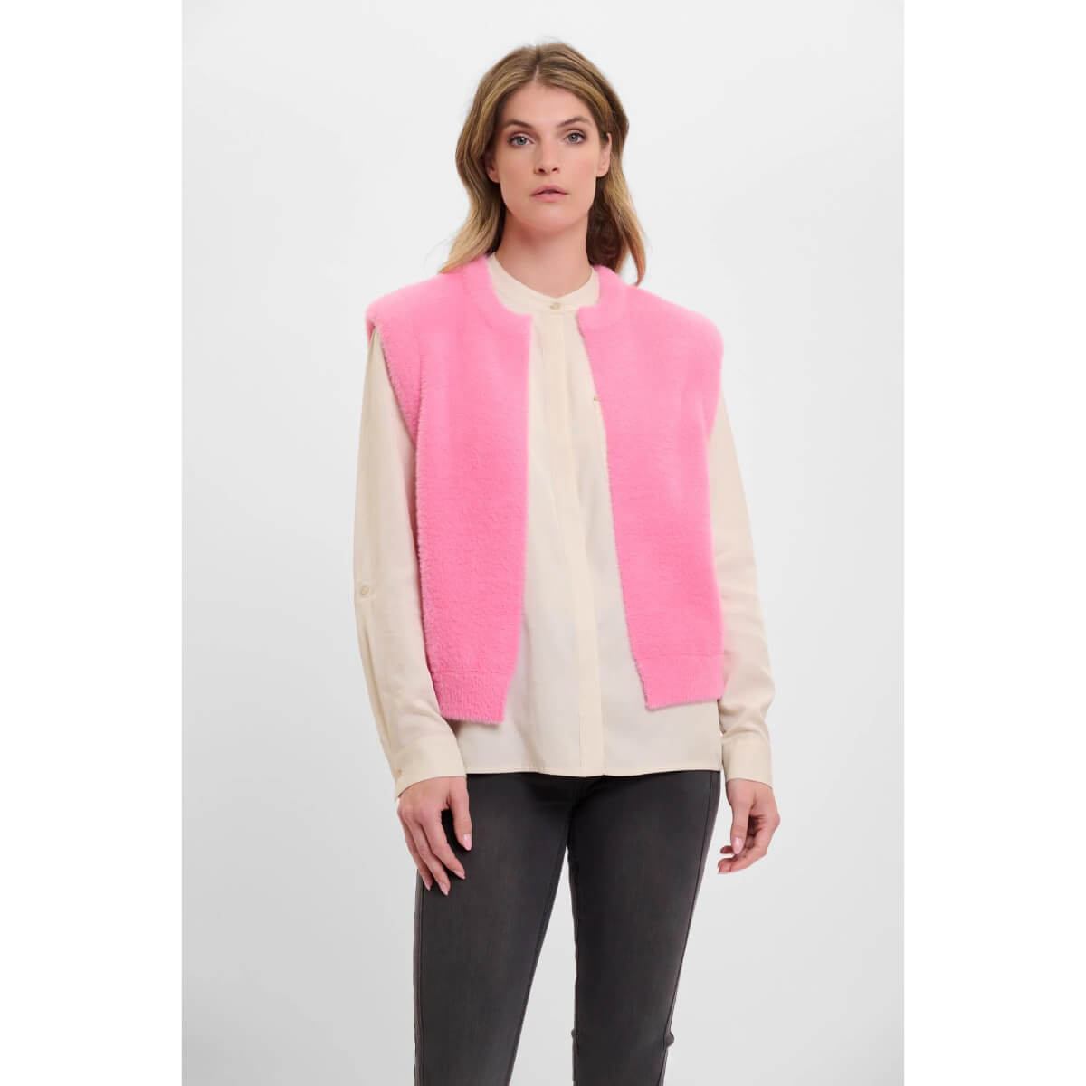 Elona Waistcoat Vest pink front | MILK MONEY milkmoney.co | cute jackets for women. cute coats. cool jackets for women. stylish jackets for women. trendy jackets for women. trendy womens coats.