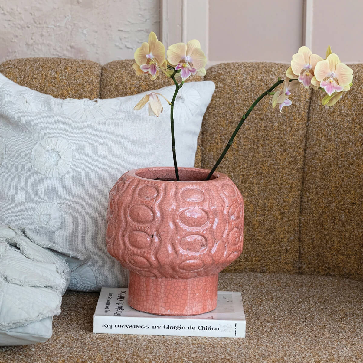 Embossed Terra-cotta Footed Planter red front | MILK MONEY milkmoney.co | Home decor online, Modern home decor, Luxury home furnishings, Best home decor, Home accessories for sale, Living room furniture sets, Kitchen decor ideas, Wall art for home, Bathroom accessories, Vintage home decor, Minimalist home decor