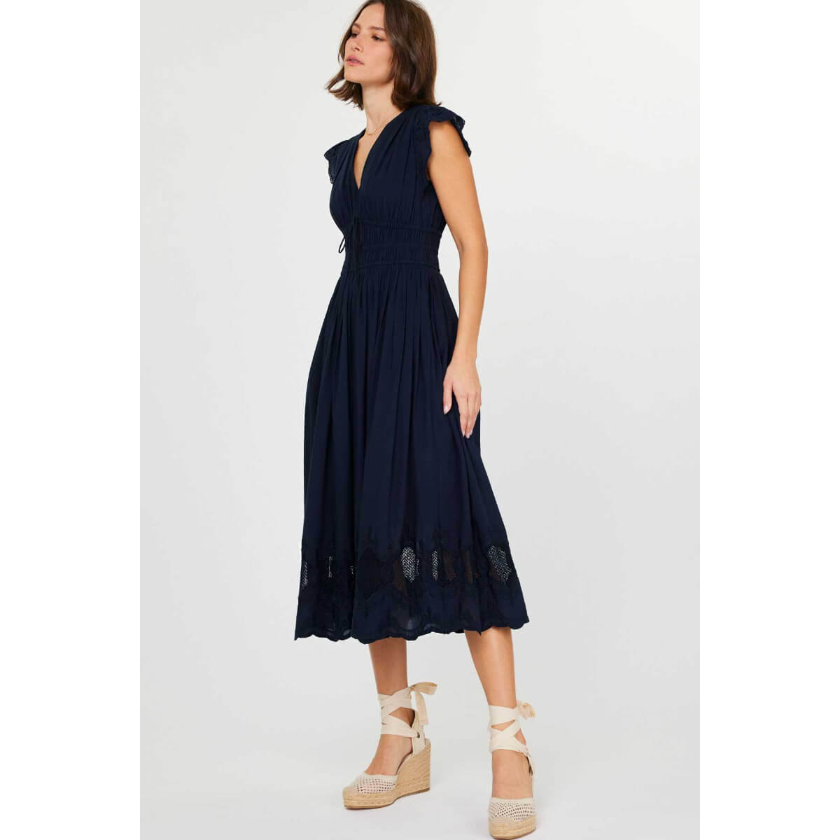 Embroidered Lace Midi Dress blue | MILK MONEY milkmoney.co | cute clothes for women. womens online clothing. trendy online clothing stores. womens casual clothing online. trendy clothes online. trendy women's clothing online. ladies online clothing stores. trendy women's clothing stores. cute female clothes.