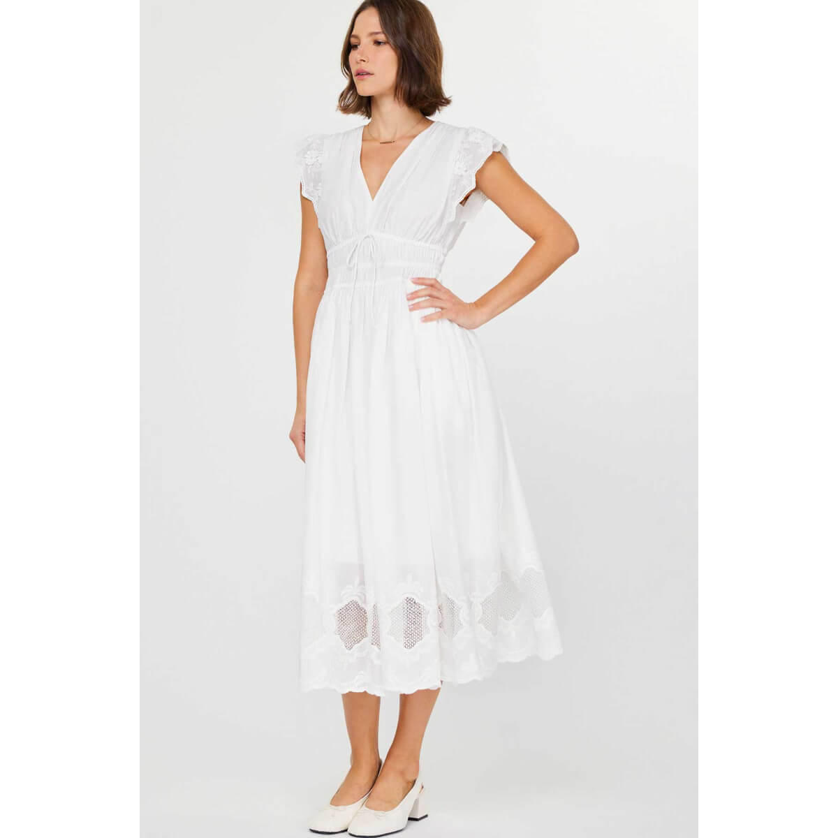Embroidered Lace Midi Dress white | MILK MONEY milkmoney.co | cute clothes for women. womens online clothing. trendy online clothing stores. womens casual clothing online. trendy clothes online. trendy women's clothing online. ladies online clothing stores. trendy women's clothing stores. cute female clothes.