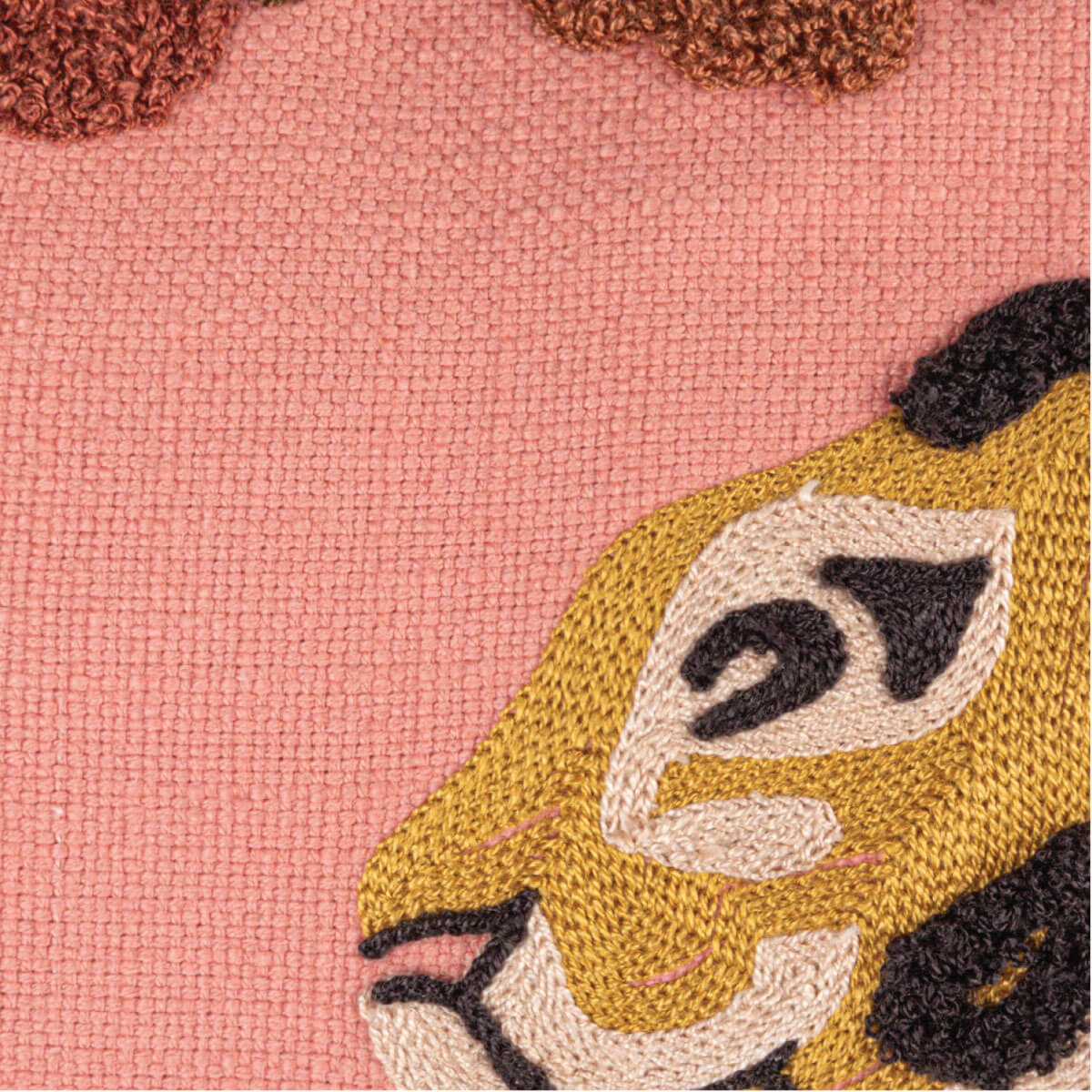 Embroidered Tiger & Flowers Square Pillow pink front | MILK MONEY milkmoney.co | Home decor online, Modern home decor, Luxury home furnishings, Best home decor, Home accessories for sale, Living room furniture sets, Kitchen decor ideas, Wall art for home, Bathroom accessories, Vintage home decor, Minimalist home decor