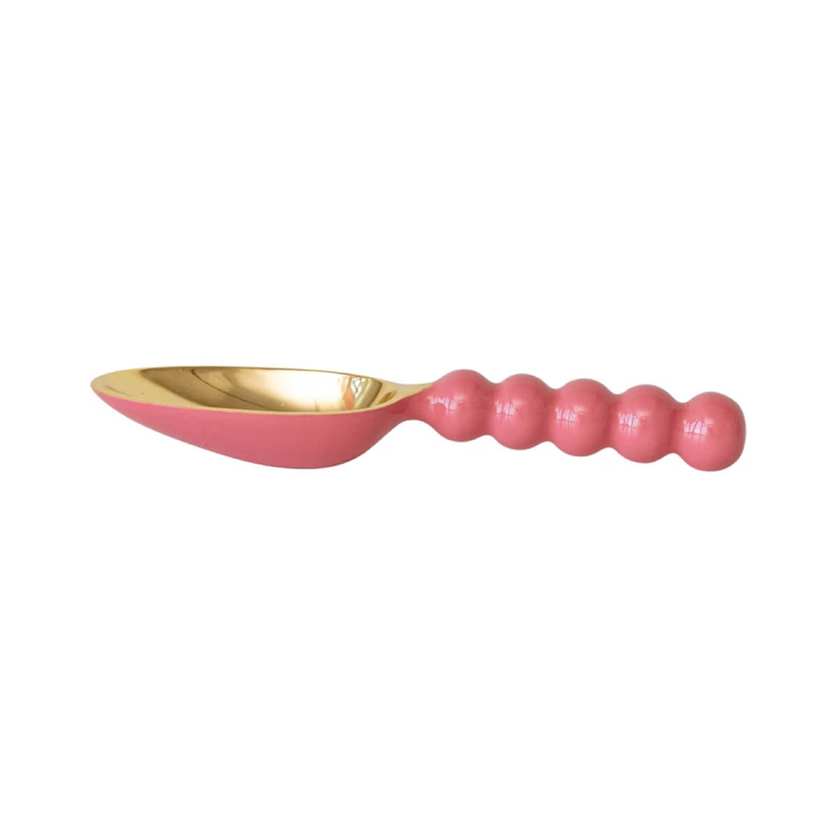 Enameled Aluminum Ice Scoop pink side | MILK MONEY milkmoney.co | white elephant gift ideas, gift, mother's day gift ideas, white elephant gift, gift shops near me, cute home decor, mother's day gift, cute home accents, handmade in USA, elegant home decor