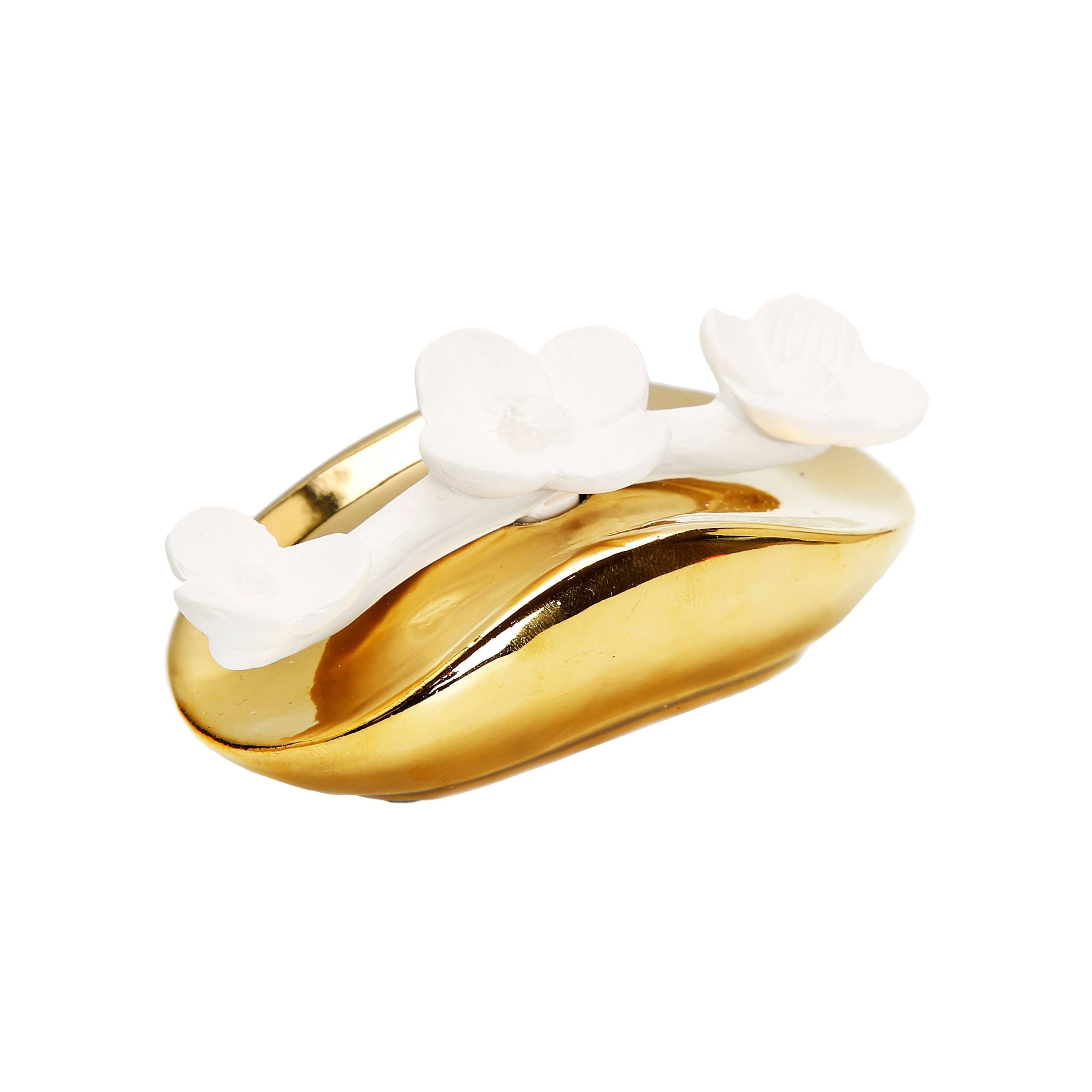 English Pear & Freesia Porcelain Flower Diffuser gold top side | MILK MONEY milkmoney.co | white elephant gift ideas, gift, mother's day gift ideas, white elephant gift, gift shops near me, cute home decor, mother's day gift, cute home accents, handmade in USA, elegant home decor