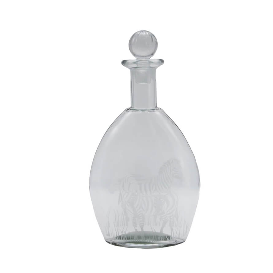 Etched Zebras Glass Decanter front | MILK MONEY milkmoney.co | Home decor online, Modern home decor, Luxury home furnishings, Best home decor, Home accessories for sale, Living room furniture sets, Kitchen decor ideas, Wall art for home, Bathroom accessories, Vintage home decor, Minimalist home decor