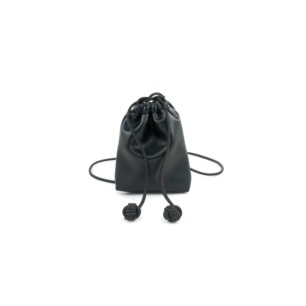 Faux Leather Cinch Mini Bag black front | MILK MONEY milkmoney.co | women's accessories. cute accessories. trendy accessories. cute accessories for girls. ladies accessories. women's fashion accessories.