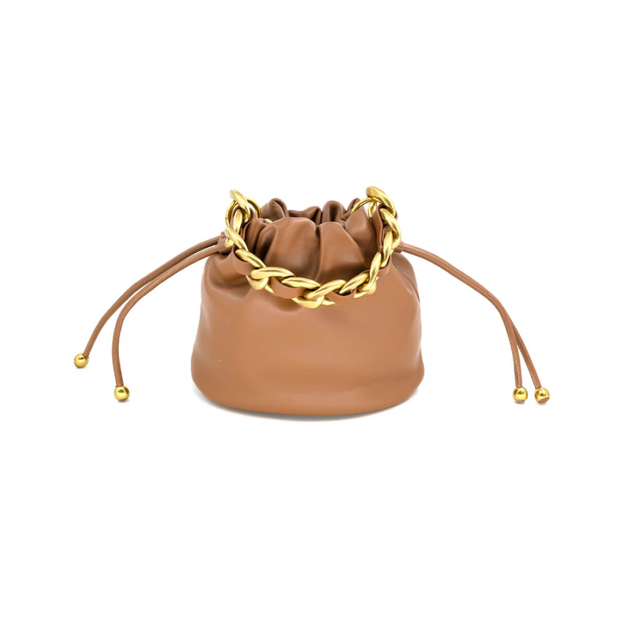 Faux Leather Mini Bucket Bag tan black | MILK MONEY milkmoney.co | women's accessories. cute accessories. trendy accessories. cute accessories for girls. ladies accessories. women's fashion accessories.