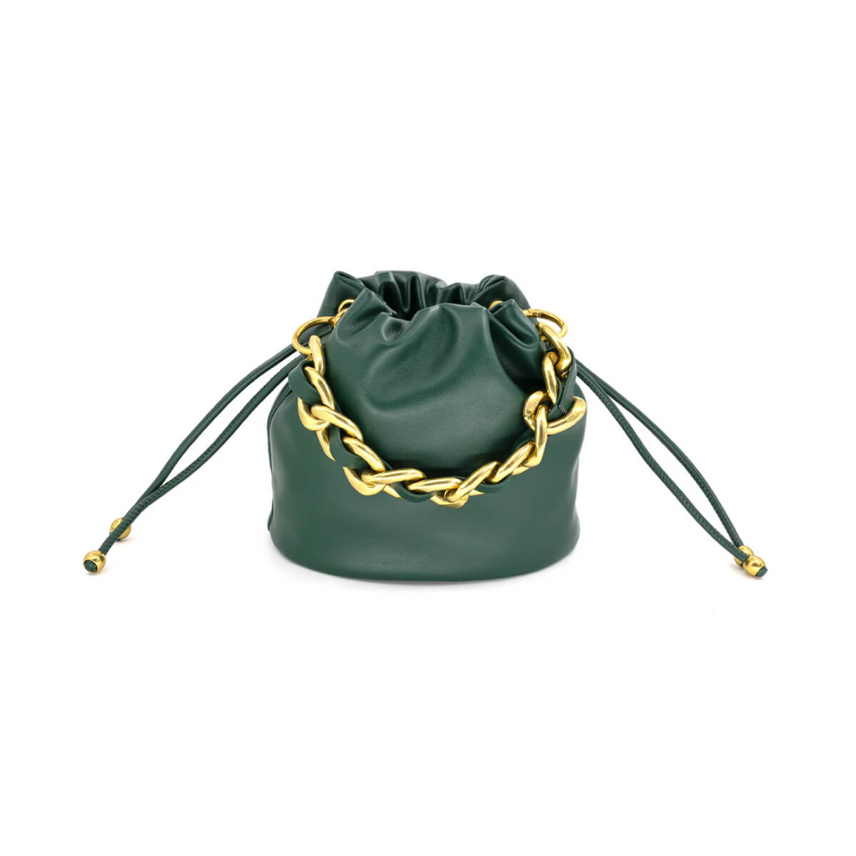 Faux Leather Mini Bucket Bag front olive | MILK MONEY milkmoney.co | women's accessories. cute accessories. trendy accessories. cute accessories for girls. ladies accessories. women's fashion accessories.
