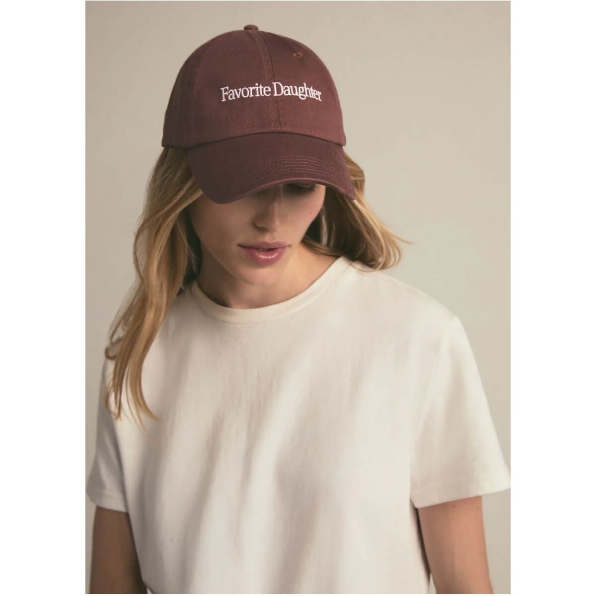 Favorite Daughter Classic Logo Baseball Hat brown front | MILK MONEY milkmoney.co | women's accessories. cute accessories. trendy accessories. cute accessories for girls. ladies accessories. women's fashion accessories.