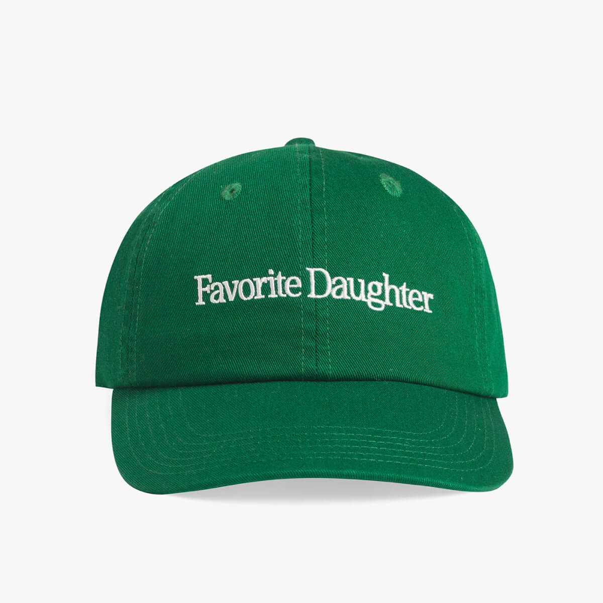 Favorite Daughter Classic Logo Baseball Hat green front | MILK MONEY milkmoney.co | women's accessories. cute accessories. trendy accessories. cute accessories for girls. ladies accessories. women's fashion accessories.