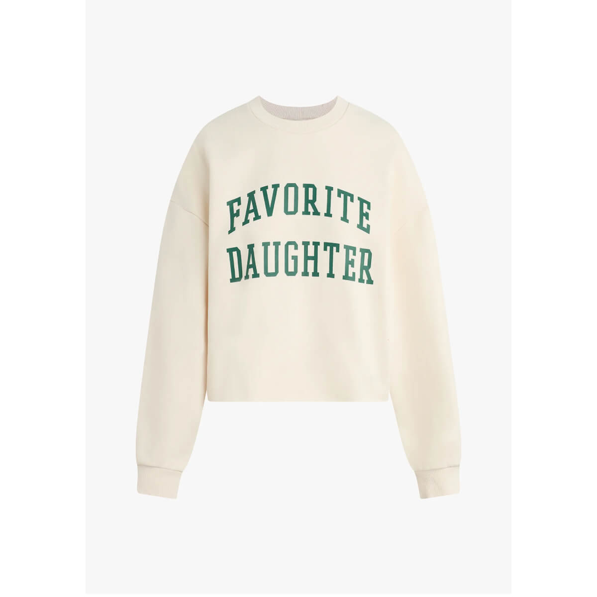 Favorite Daughter Cropped Collegiate Sweatshirt white front | MILK MONEY milkmoney.co | cute clothes for women. womens online clothing. trendy online clothing stores. womens casual clothing online. trendy clothes online. trendy women's clothing online. ladies online clothing stores. trendy women's clothing stores. cute female clothes.