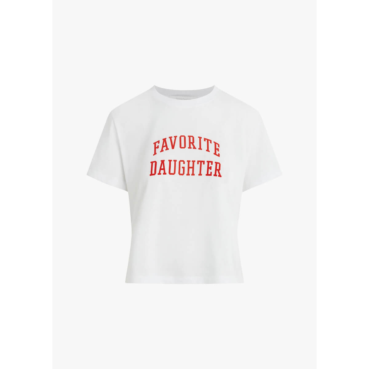 Favorite Daughter Cropped Collegiate Tee white front | MILK MONEY milkmoney.co | cute clothes for women. womens online clothing. trendy online clothing stores. womens casual clothing online. trendy clothes online. trendy women's clothing online. ladies online clothing stores. trendy women's clothing stores. cute female clothes.