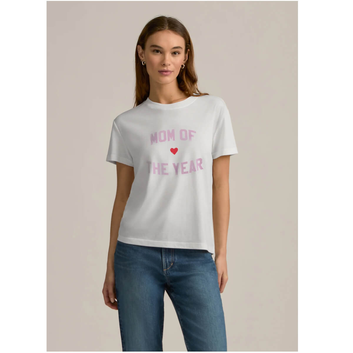 Favorite Daughter Mom Of The Year Tee white front | MILK MONEY milkmoney.co | cute tops for women. trendy tops for women. cute blouses for women. stylish tops for women. pretty womens tops.