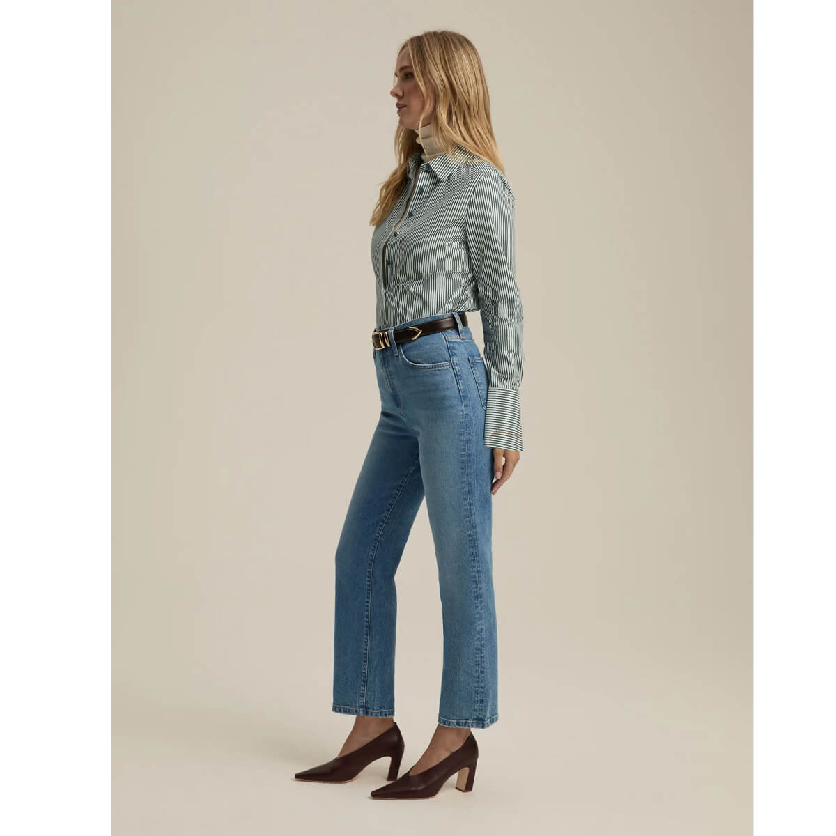 Favorite Daughter Valentina Super High Rise Straight Jean side blue | MILK MONEY milkmoney.co | cute clothes for women. womens online clothing. trendy online clothing stores. womens casual clothing online. trendy clothes online. trendy women's clothing online. ladies online clothing stores. trendy women's clothing stores. cute female clothes.