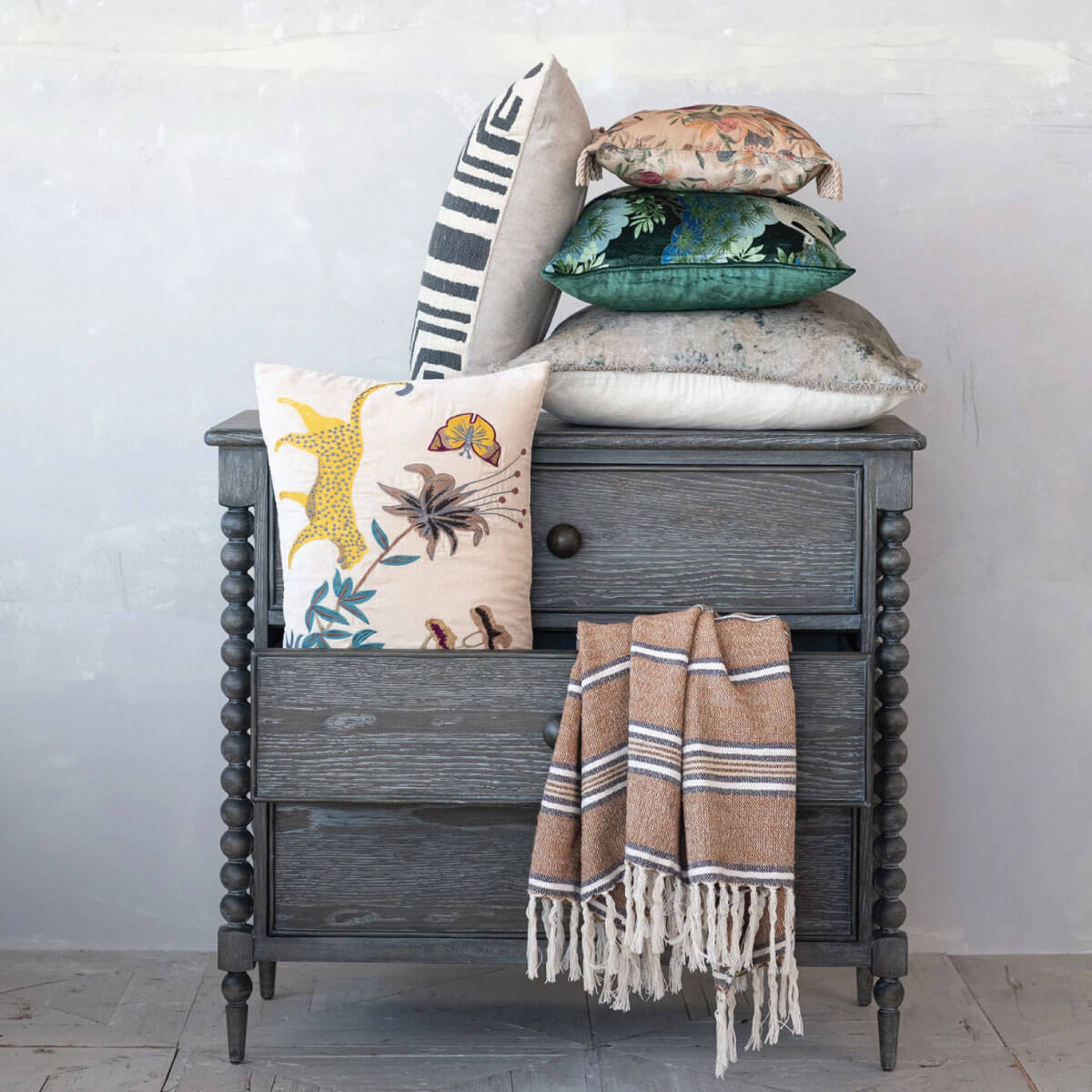 Flora & Fauna Embroidered Velvet Lumbar Pillow front | MILK MONEY milkmoney.co | Home decor online, Modern home decor, Luxury home furnishings, Best home decor, Home accessories for sale, Living room furniture sets, Kitchen decor ideas, Wall art for home, Bathroom accessories, Vintage home decor, Minimalist home decor