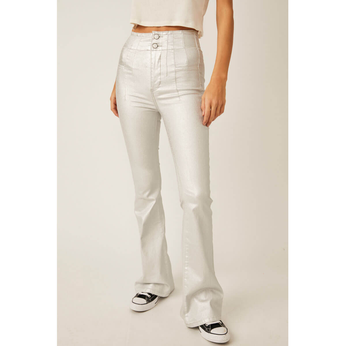 http://milkmoney.co/cdn/shop/files/Free-People-Jayde-Metallic-Flare-Jeans-silver-front-MILK-MONEY-cute-pants_1.jpg?v=1696618220